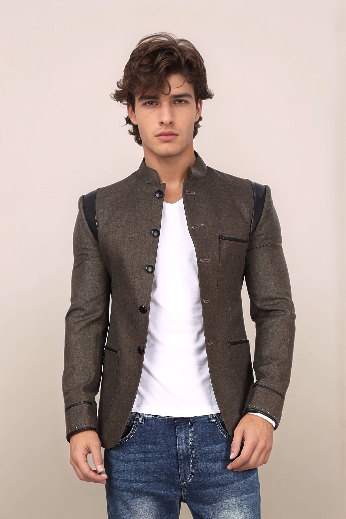 Brown Casual Jodhpuri Blazer