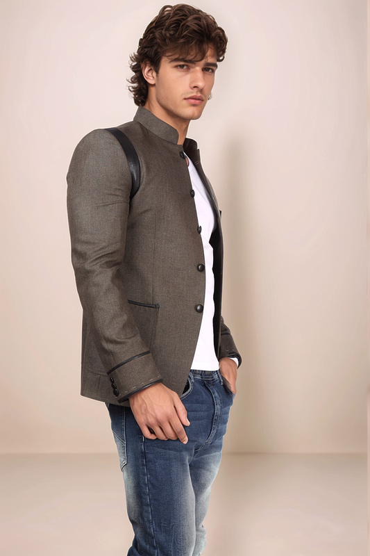 Brown Casual Jodhpuri Blazer
