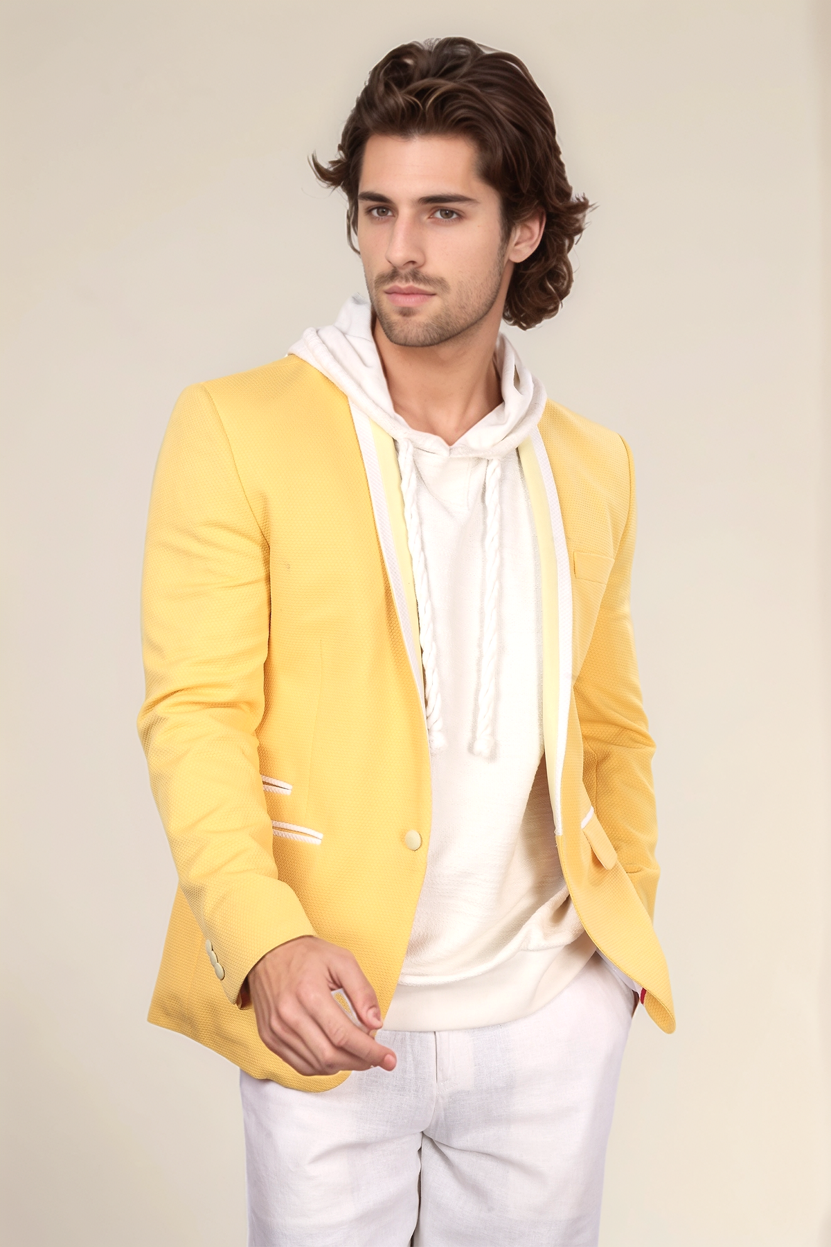 Yellow Single Breasted Blazer