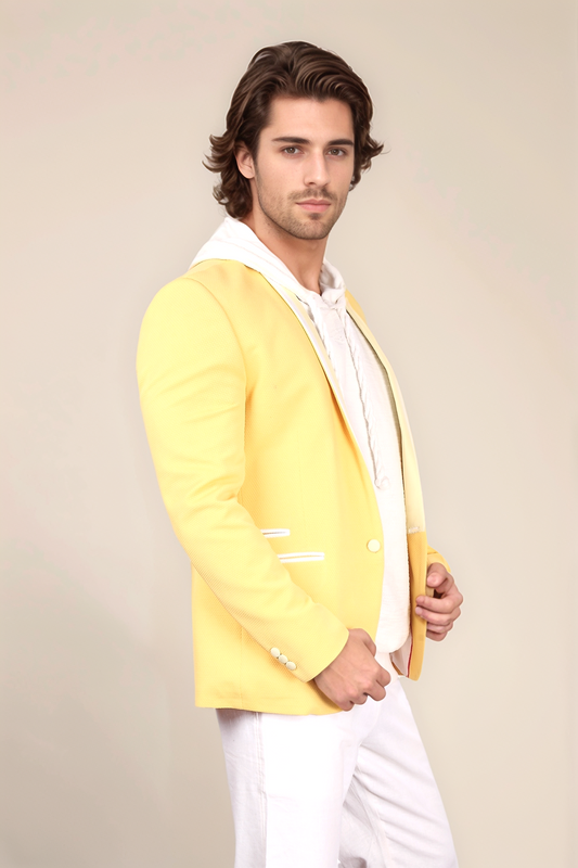 Yellow Single Breasted Blazer