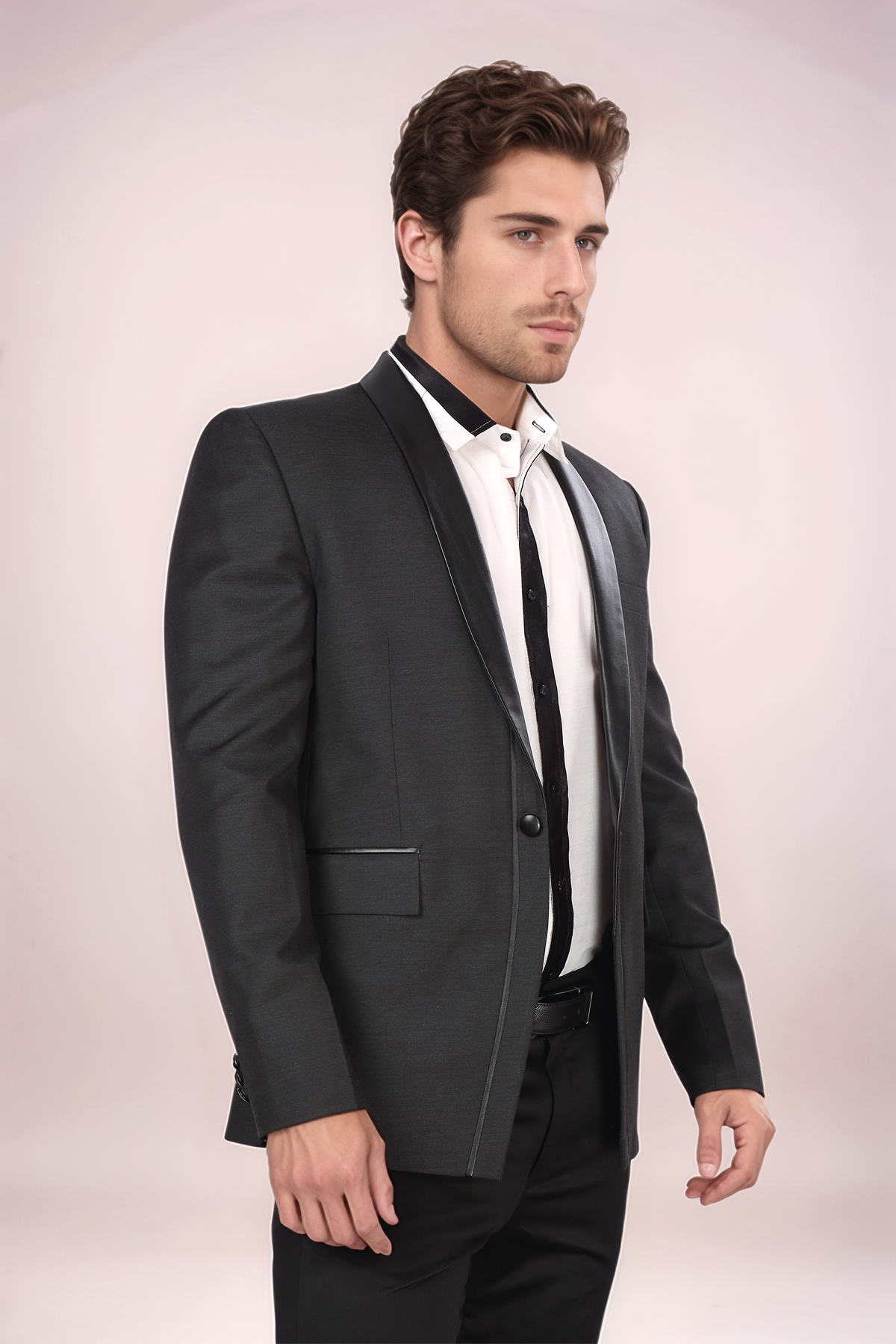 Dark Grey Tuxedo Blazer