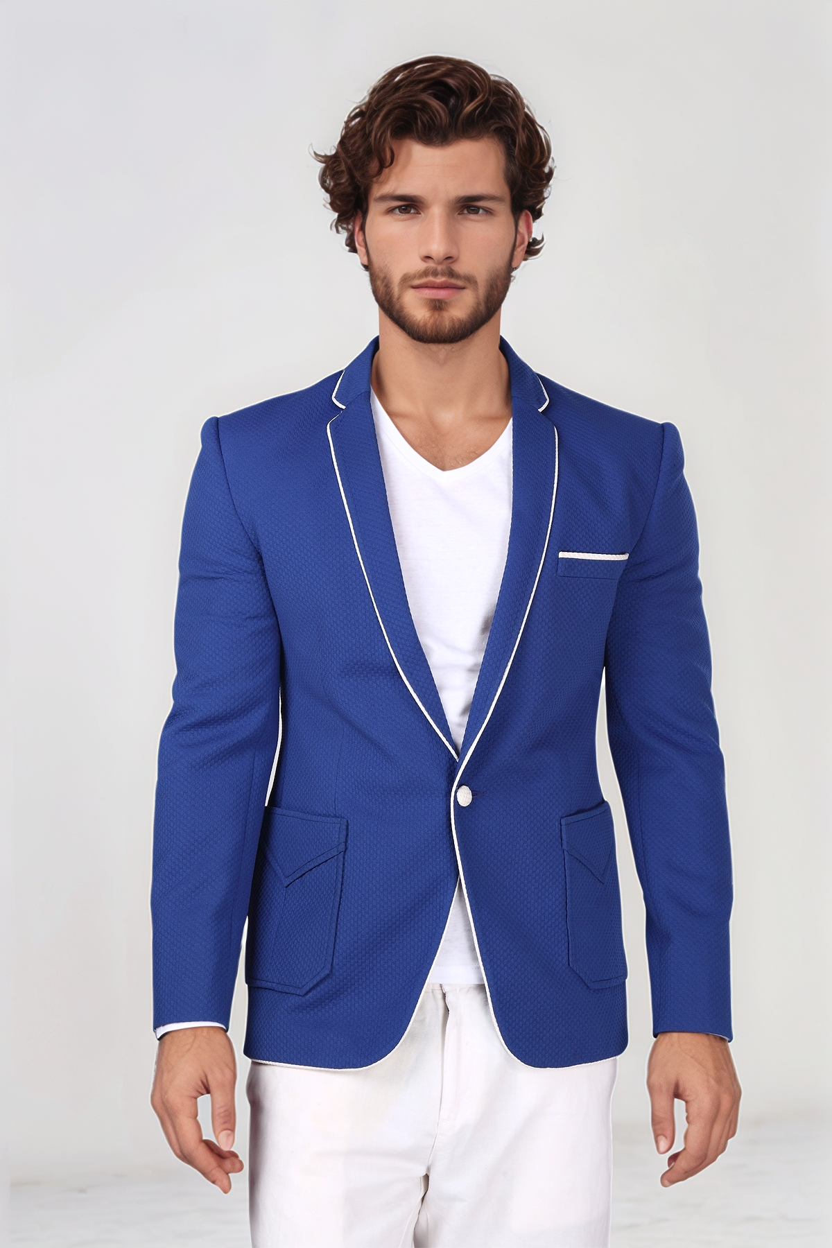 Blue Piping Blazer