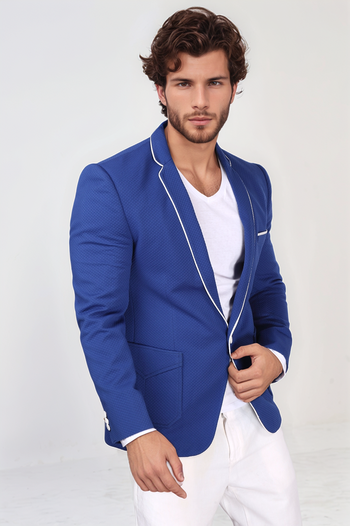 Blue Piping Blazer