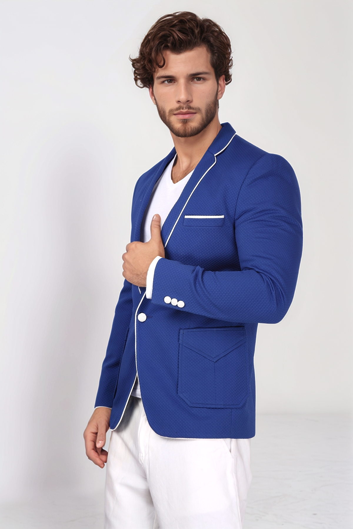 Blue Piping Blazer