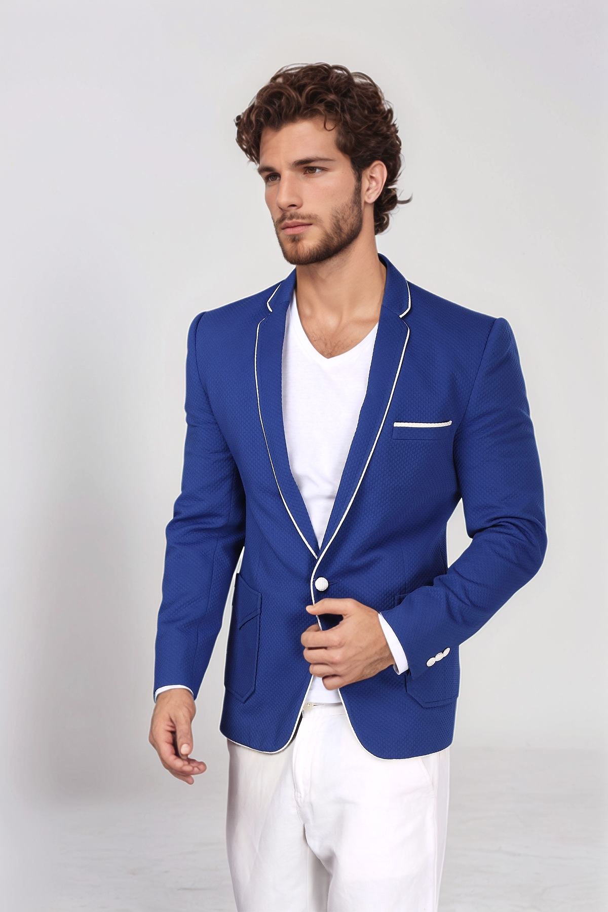 Blue Piping Blazer