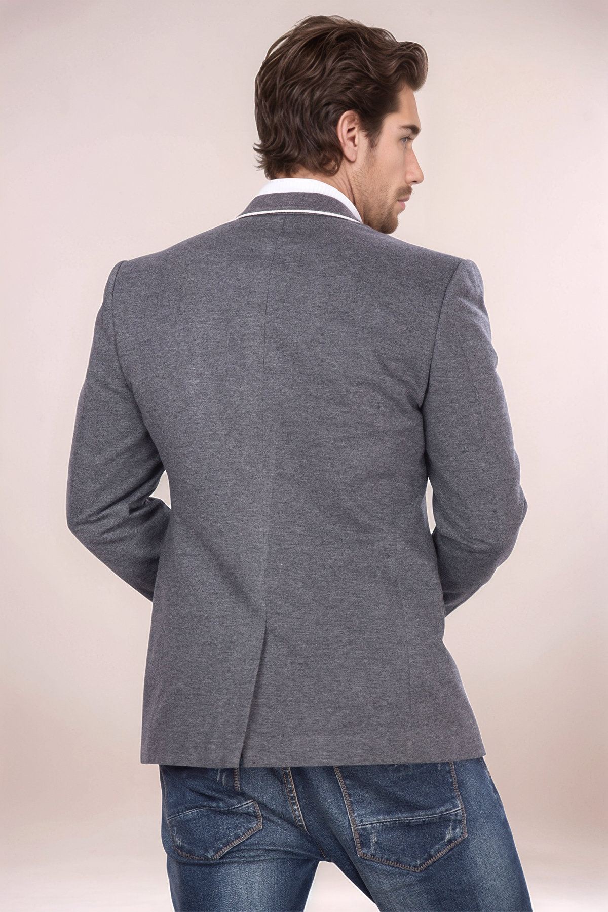 Grey Piping Blazer