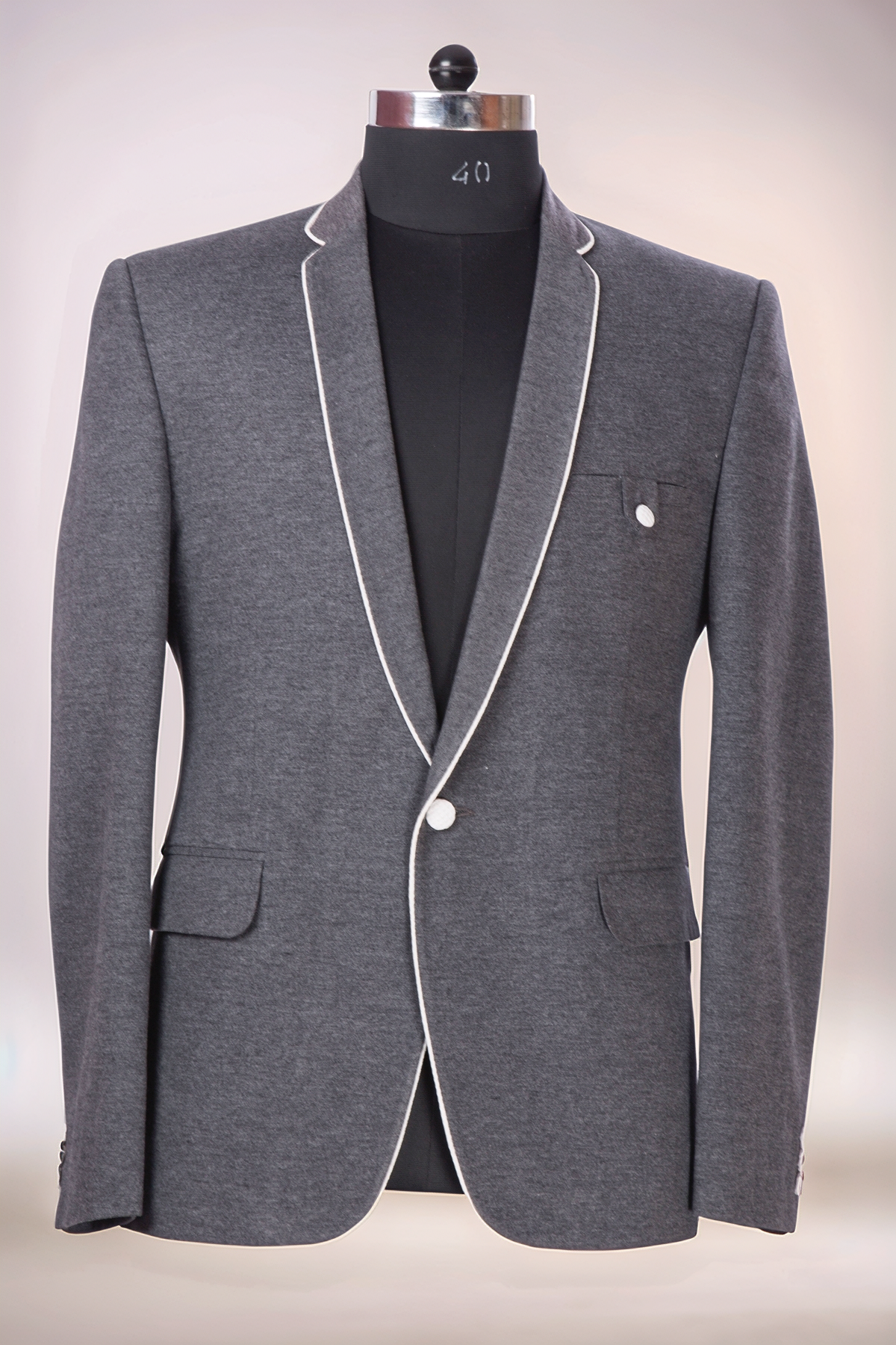 Grey Piping Blazer