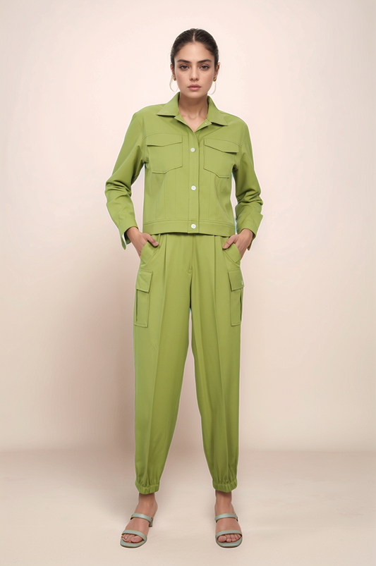Sage Green Casual Jacket Co-ord Suit