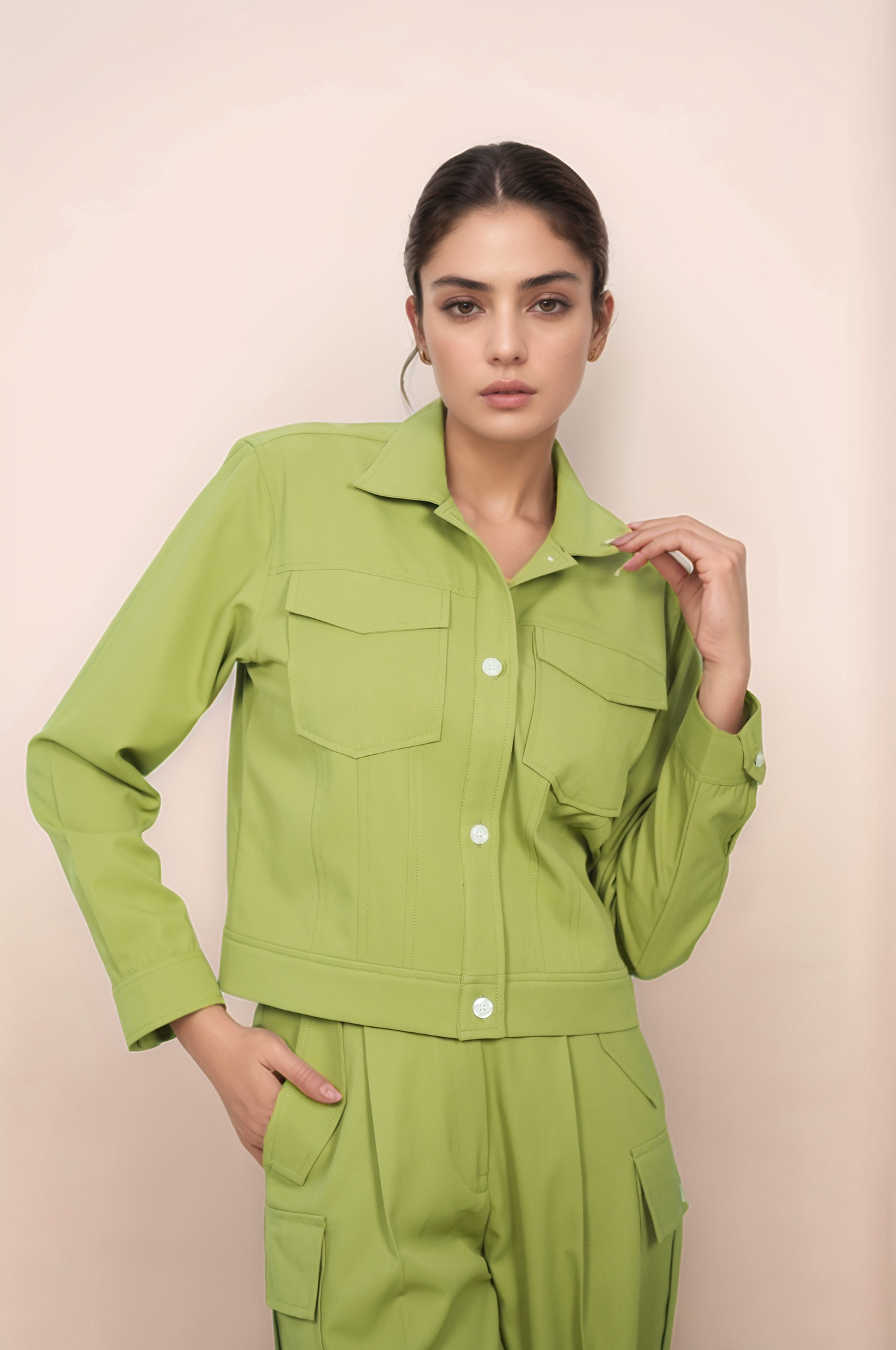 Sage Green Casual Jacket Co-ord Suit