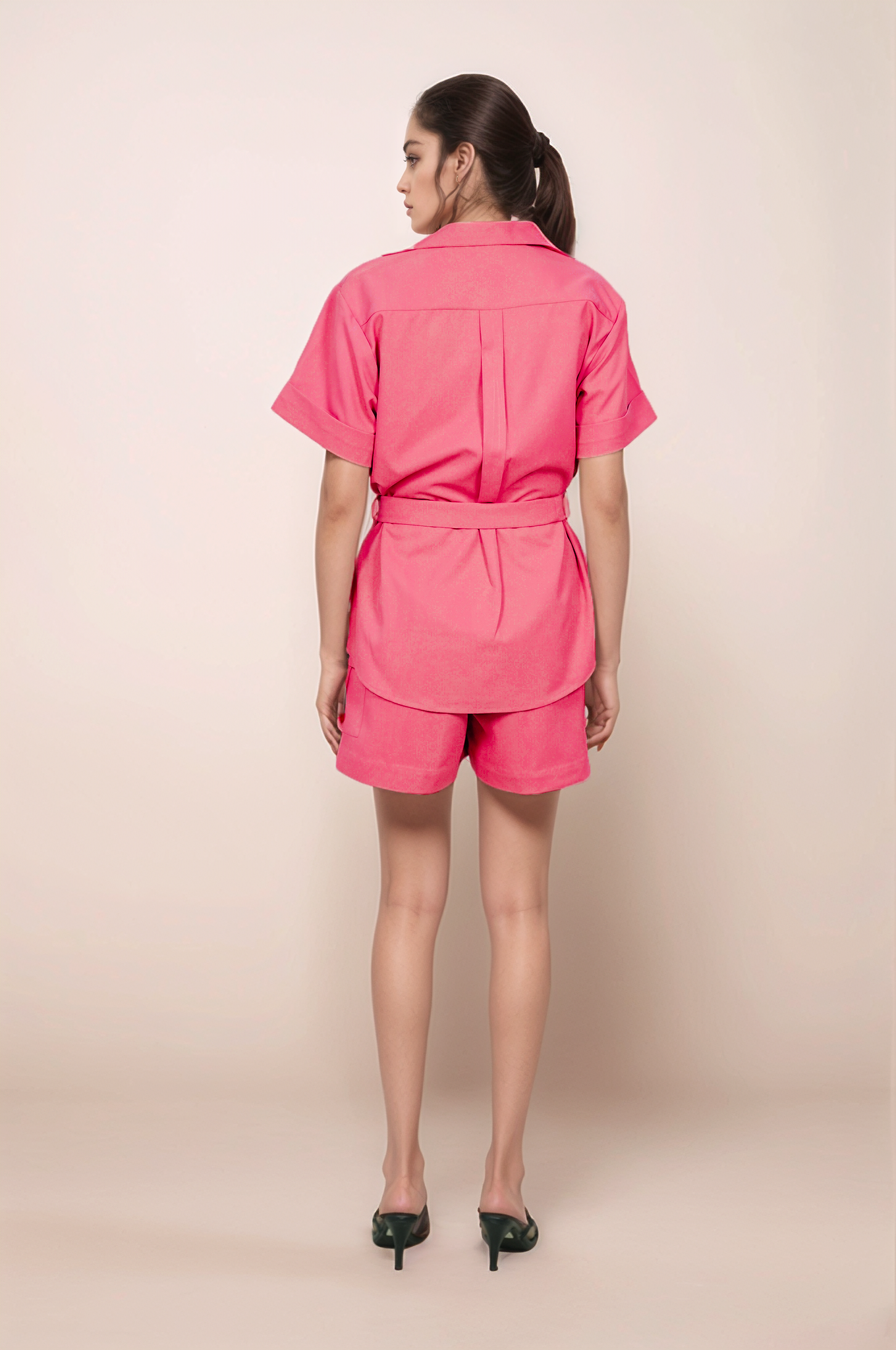 Coral Pink High Waist Shorts