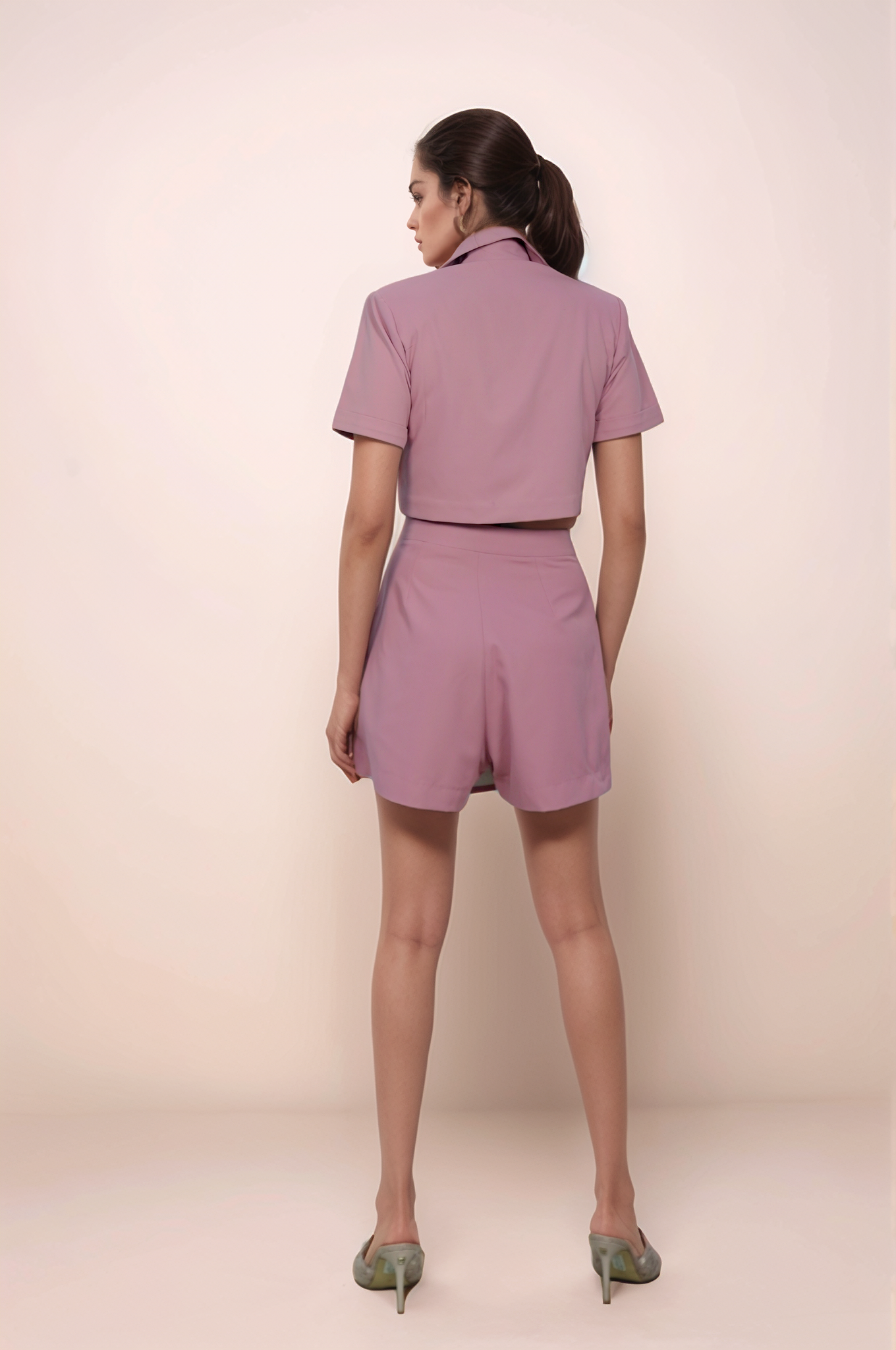 Onion Pink High Waist Skorts