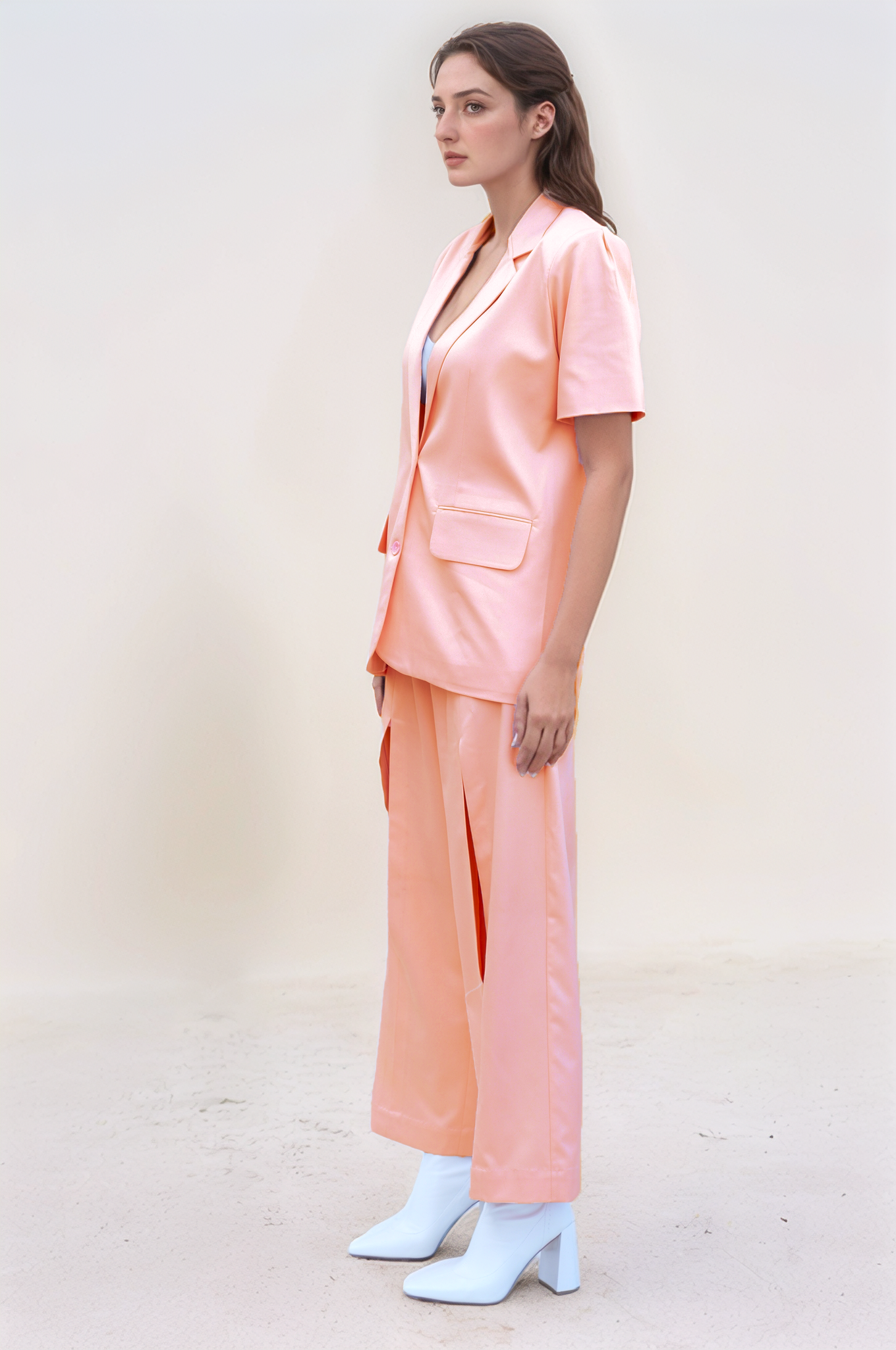 Peach Short Sleeve Co-ord Suit