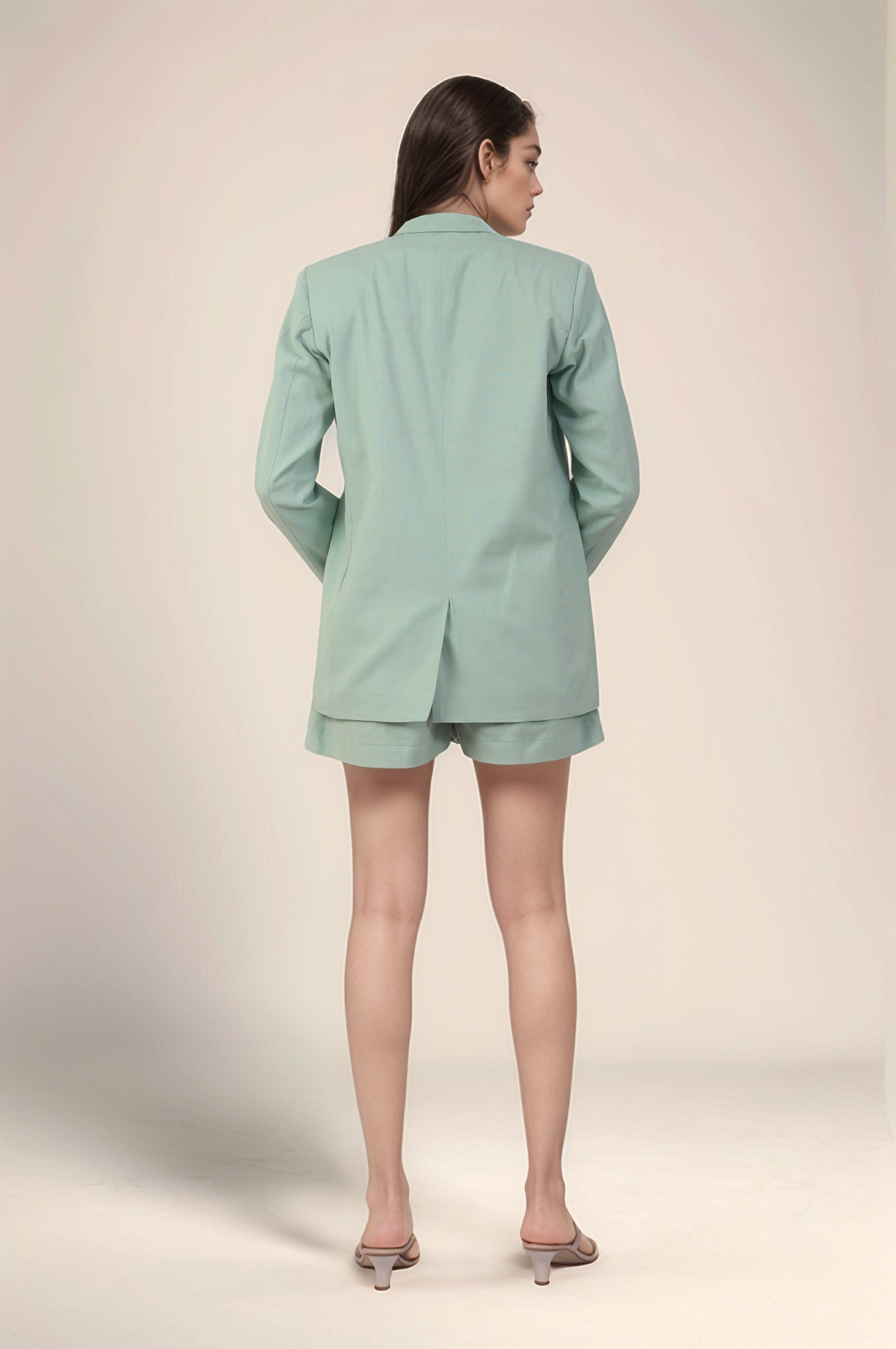 Pastel Green Cotton Blazer