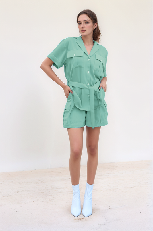 Sea Green Safari Shorts