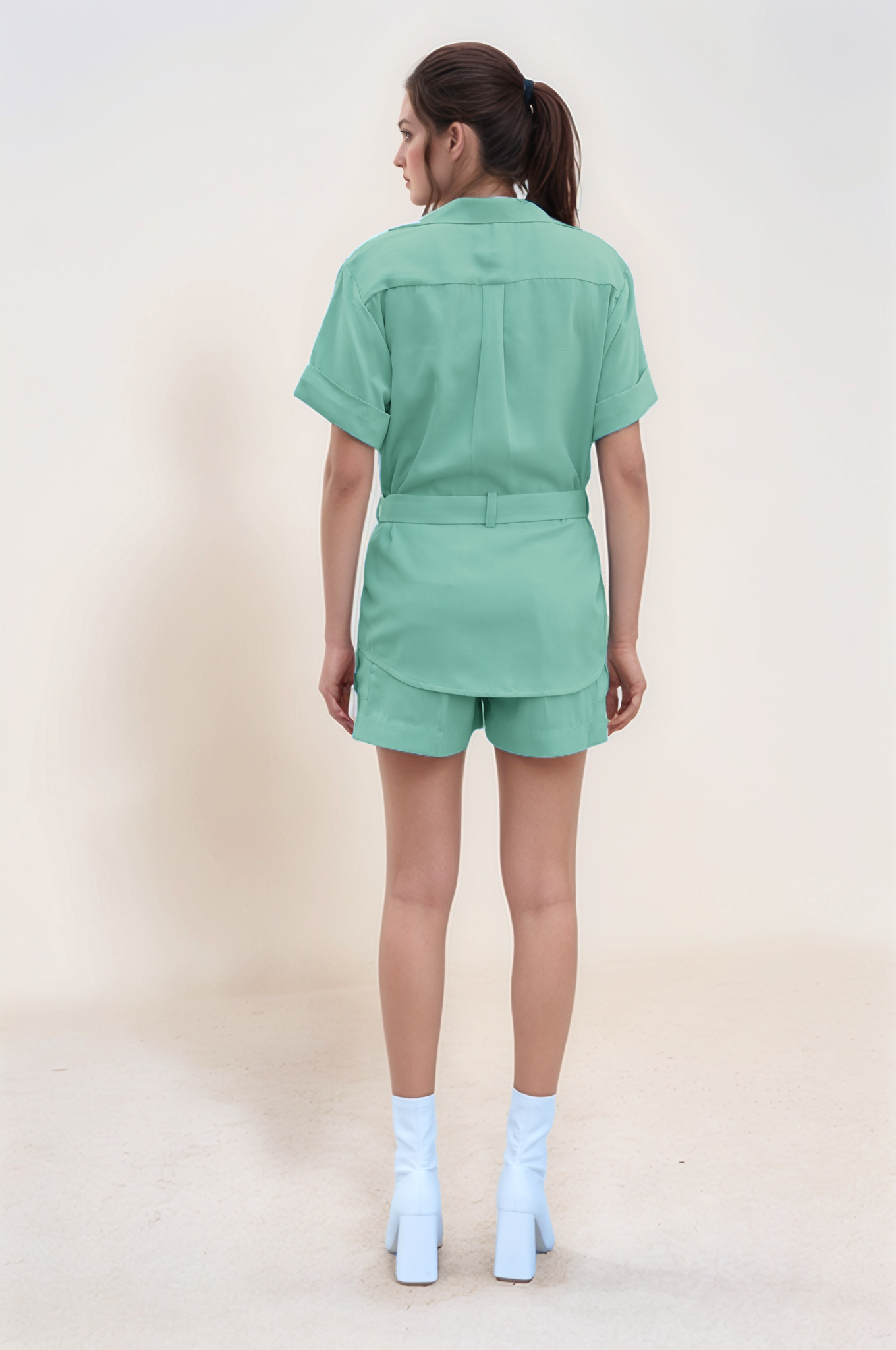 Sea Green Safari Shorts Co-ord Suit