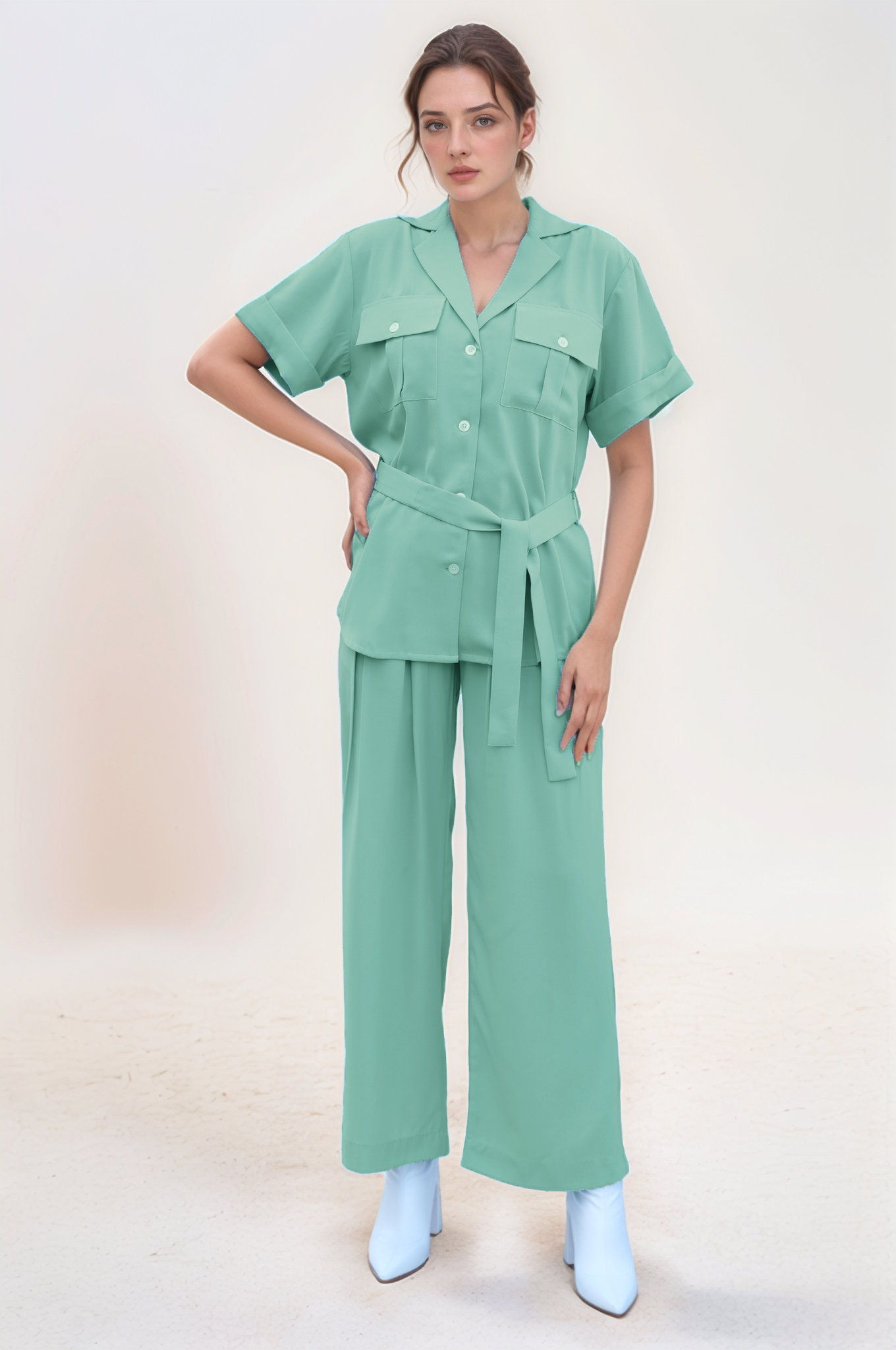 Sea Green Safari Co-ord Suit