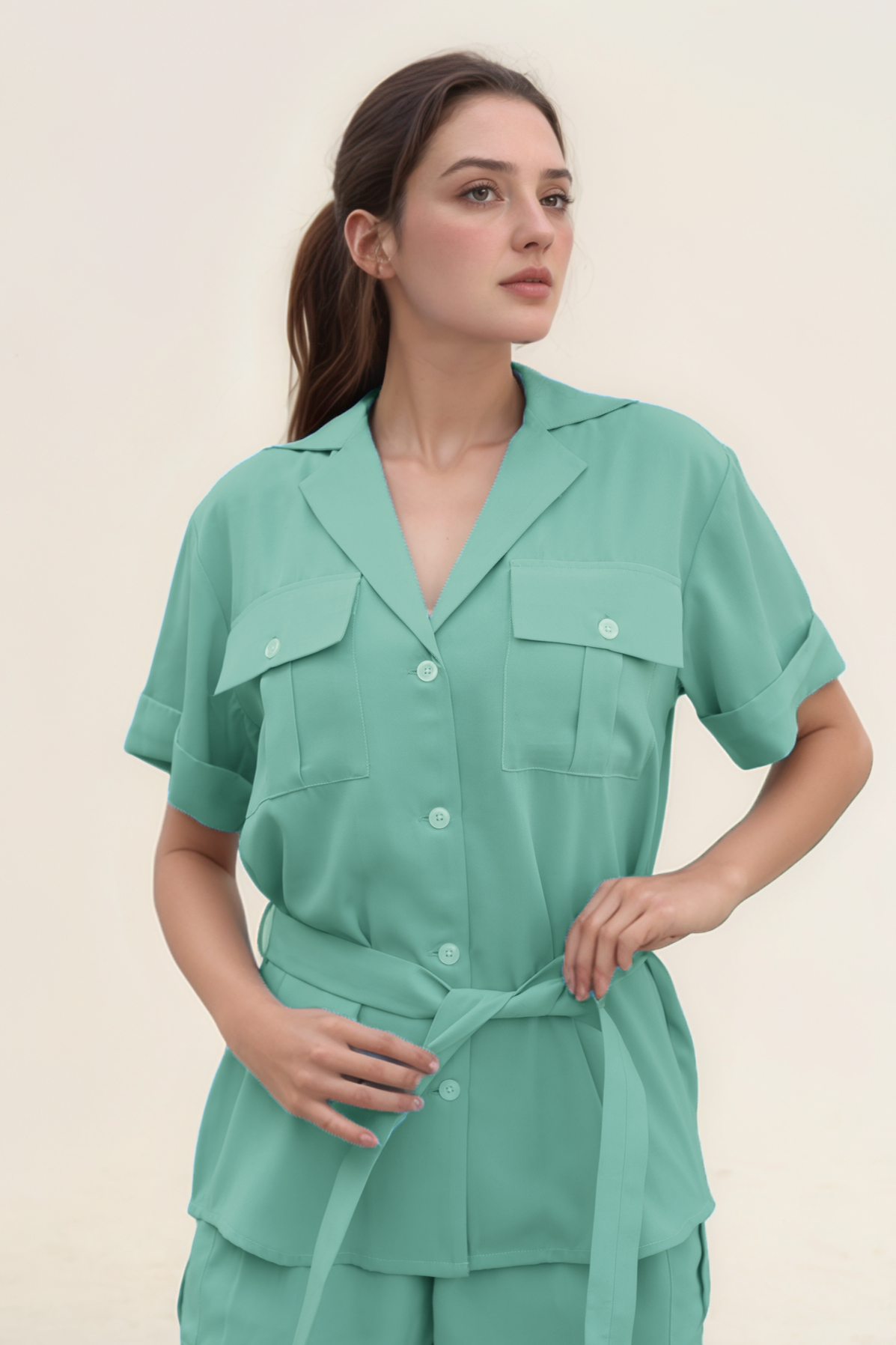 Sea Green Safari Co-ord Suit