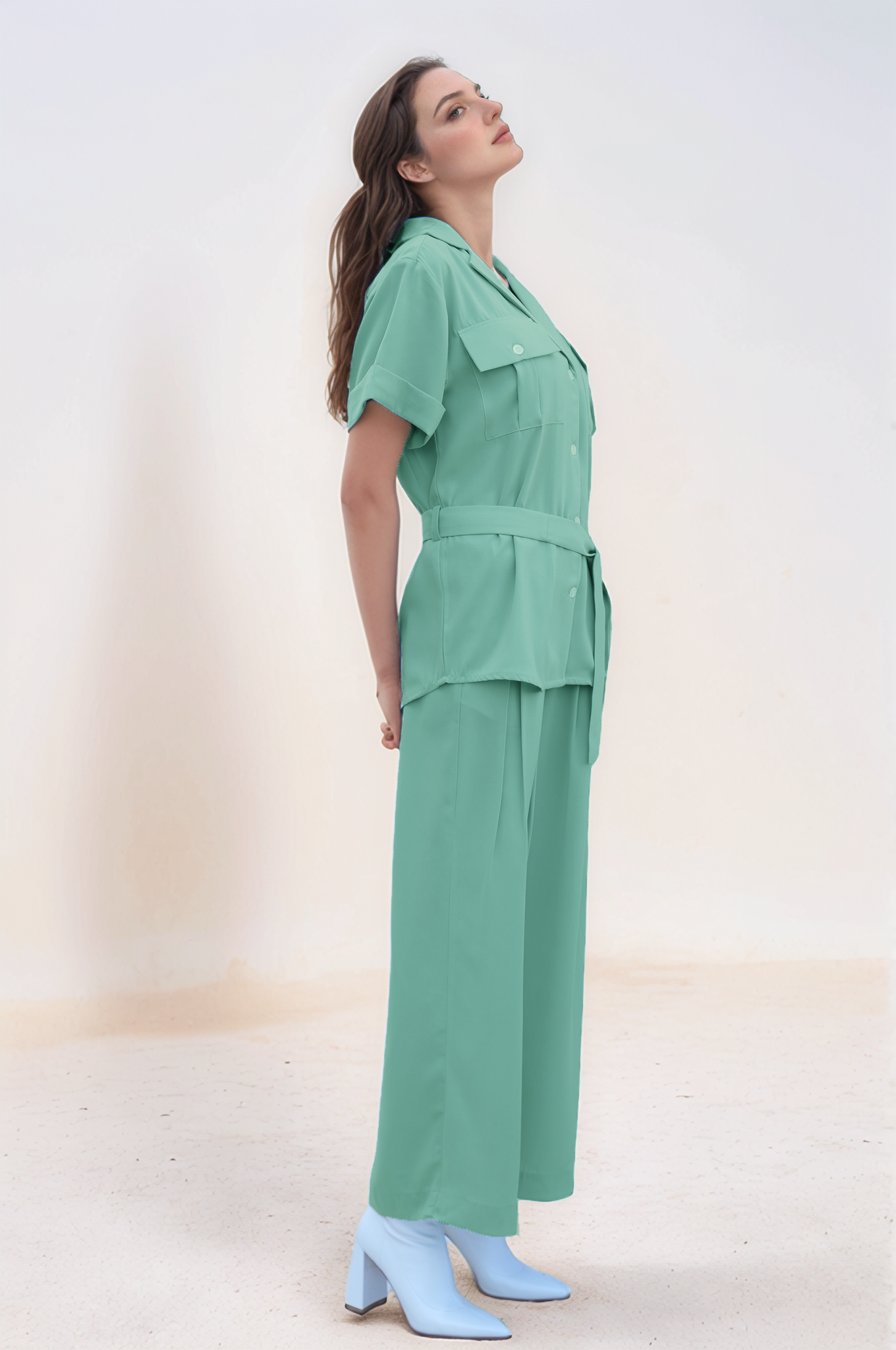 Sea Green Safari Co-ord Suit