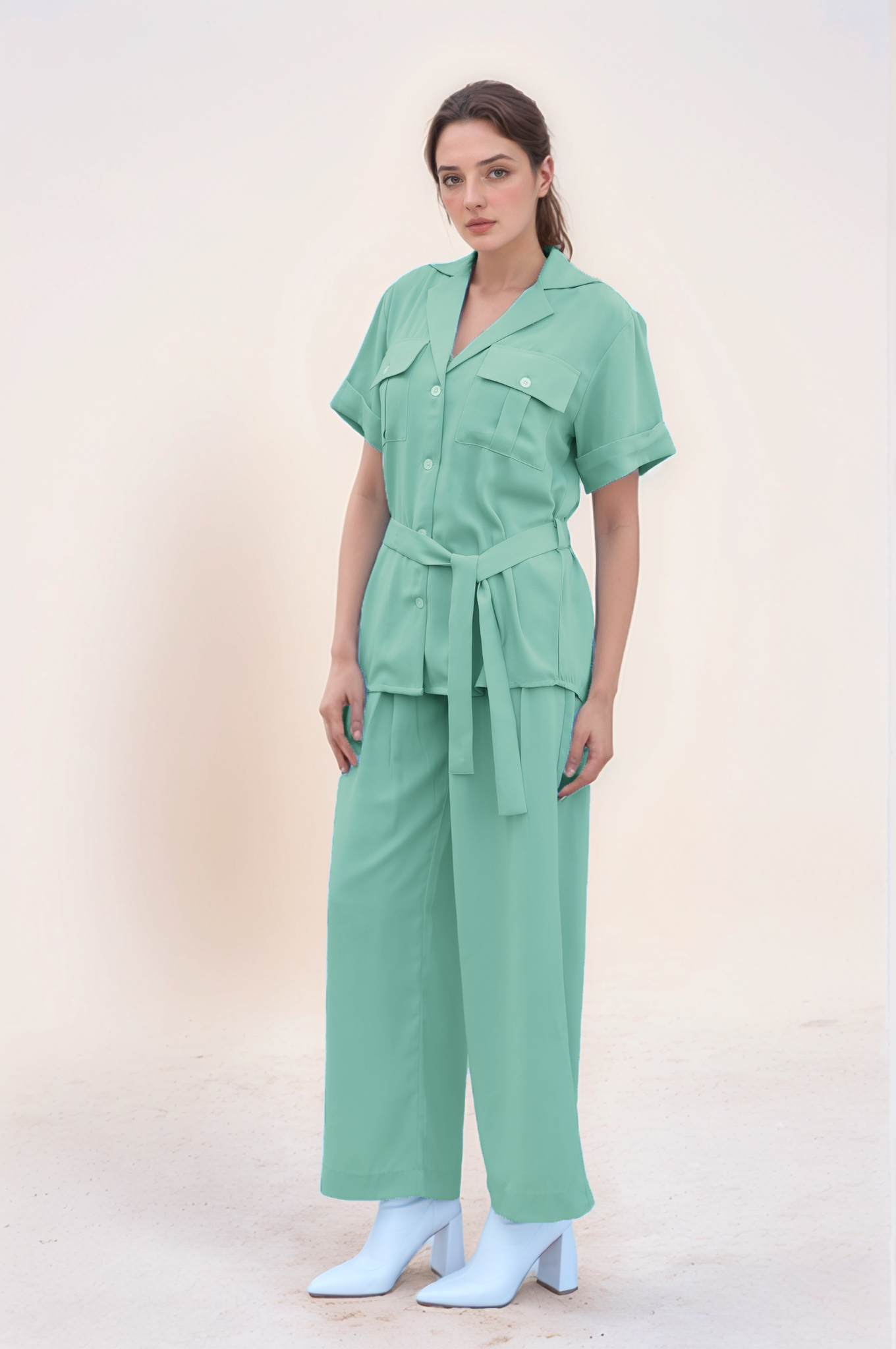 Sea Green Safari Co-ord Suit
