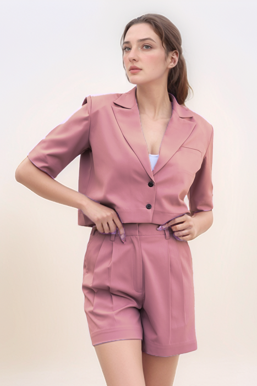 Onion Pink Shorts Co-ord Suit