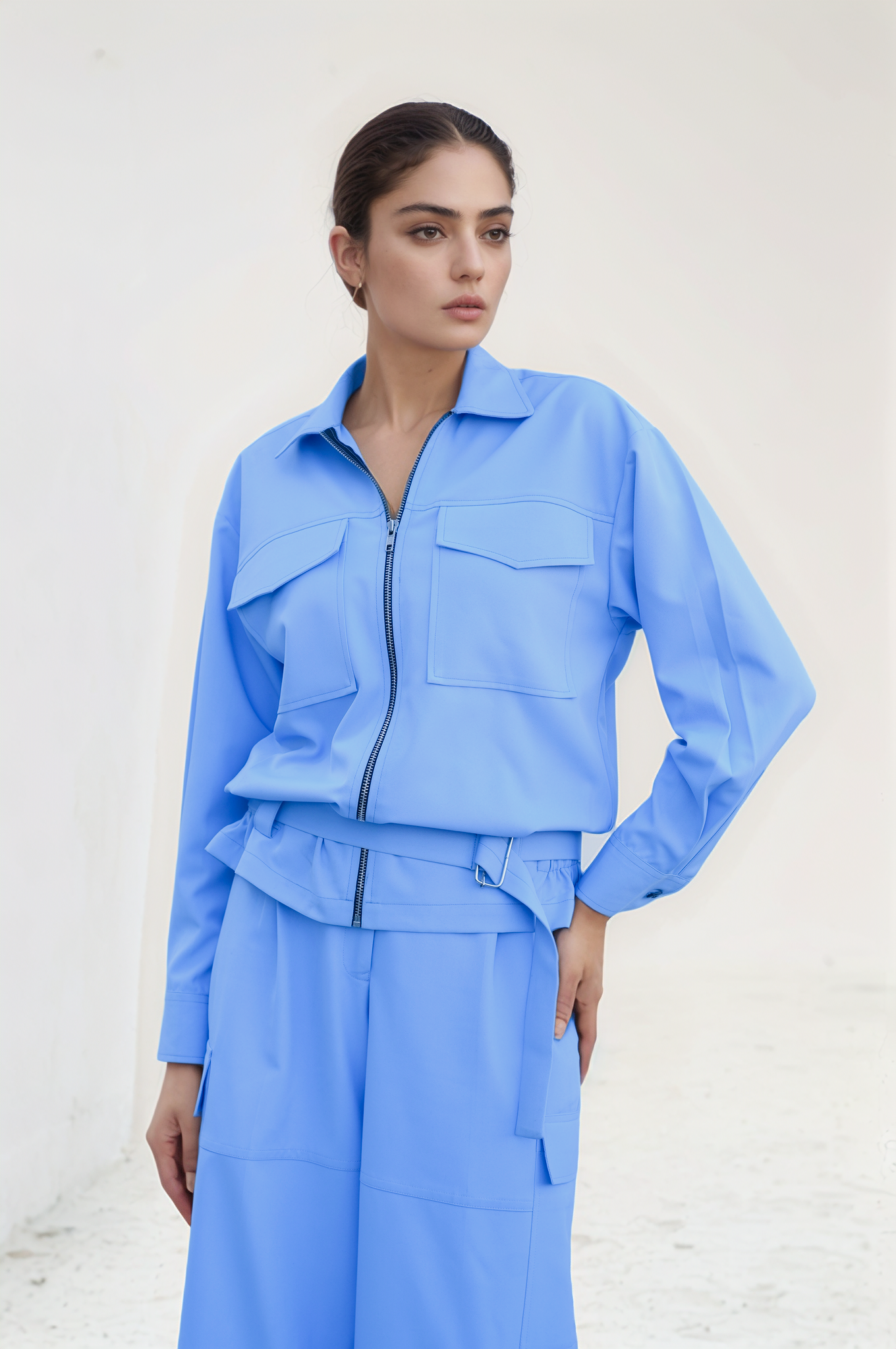 Lilac Zipper Jacket Co-ord Suit