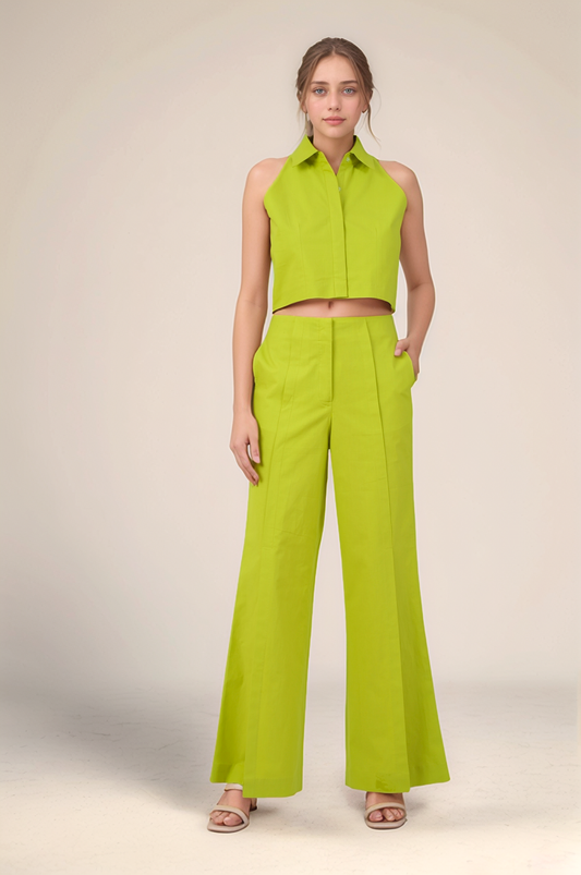 Lime Green Halter Cotton Jacket