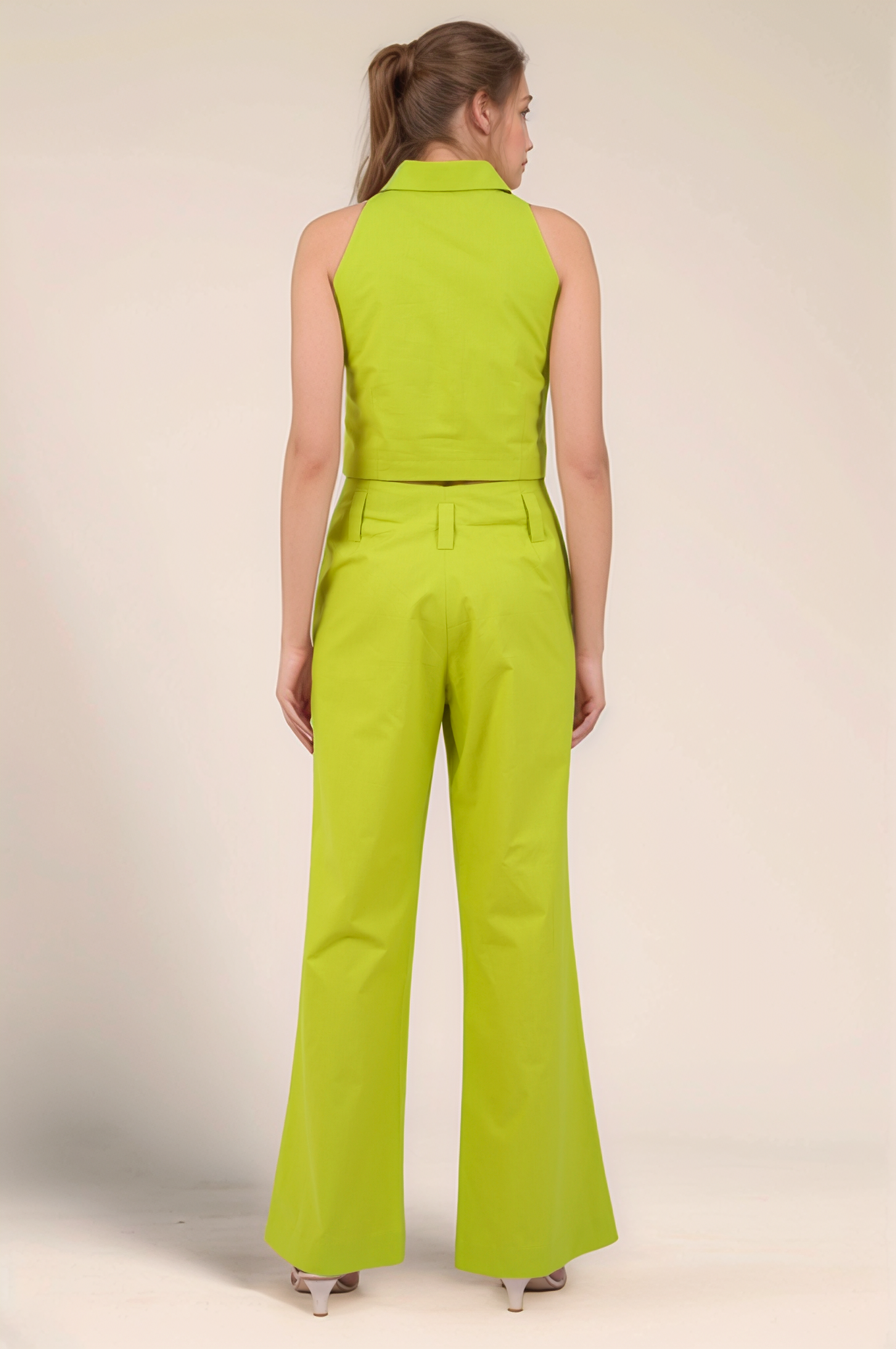 Lime Green Halter Cotton Jacket
