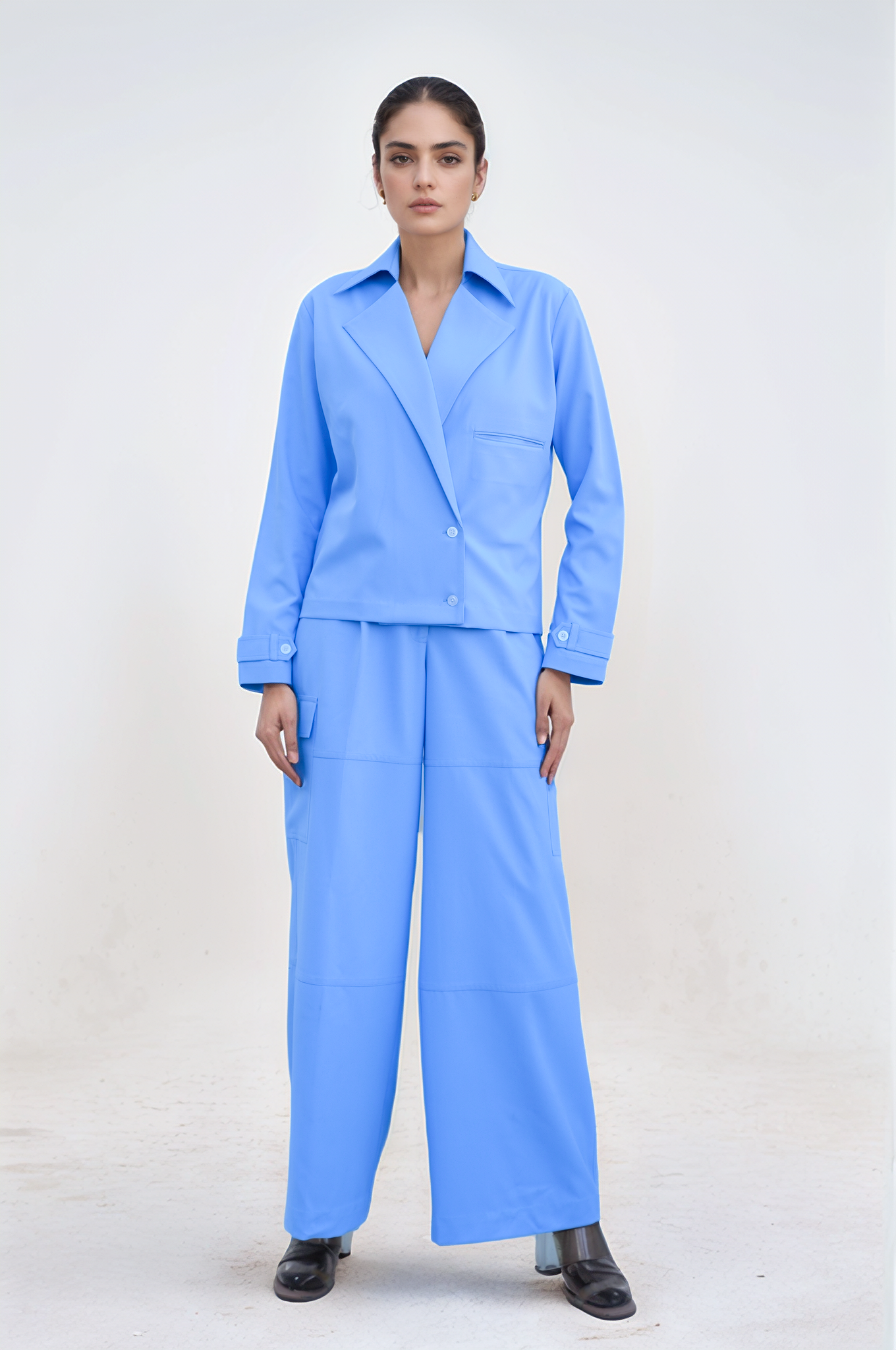 Lilac Overlapped Jacket Co-ord Suit
