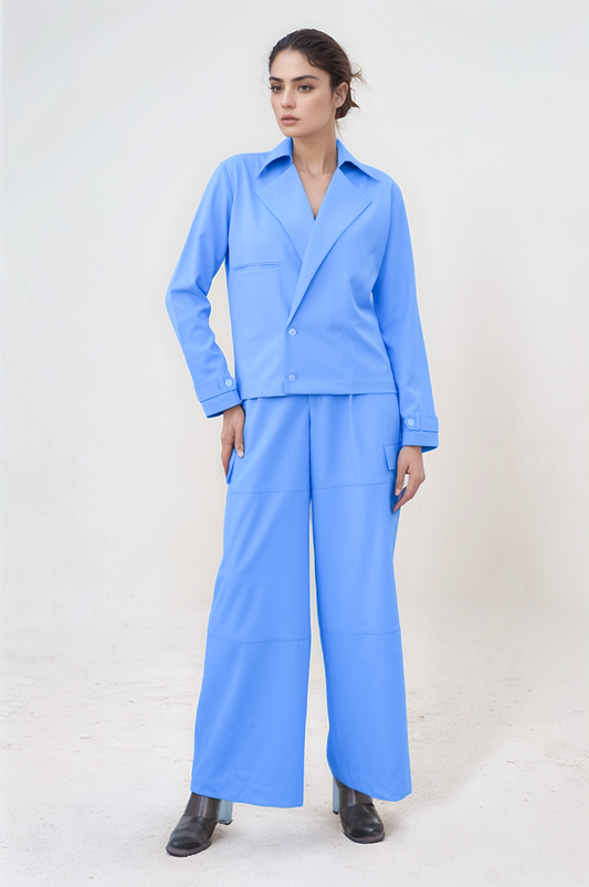 Lilac Overlapped Jacket Co-ord Suit