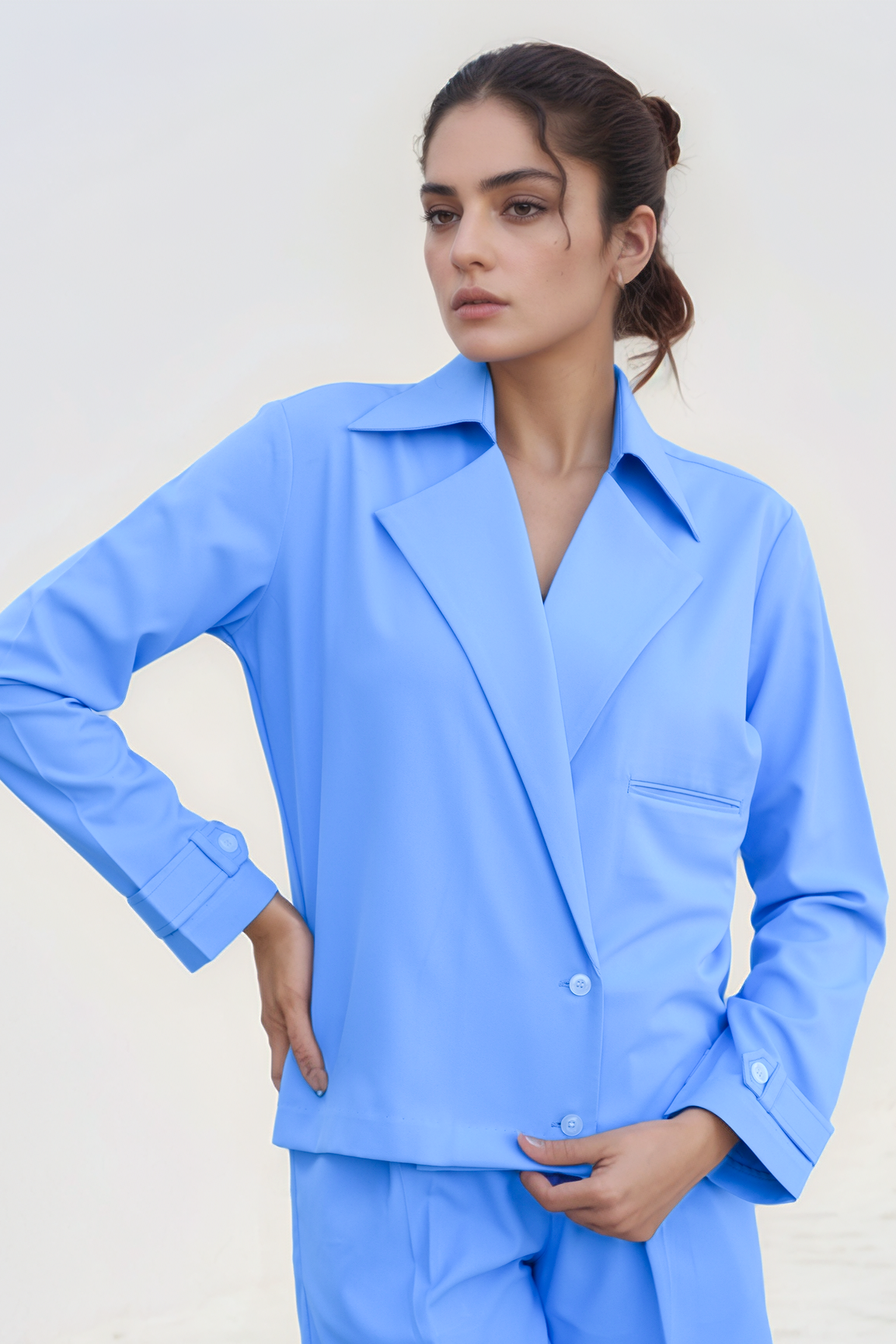 Lilac Overlapped Jacket Co-ord Suit