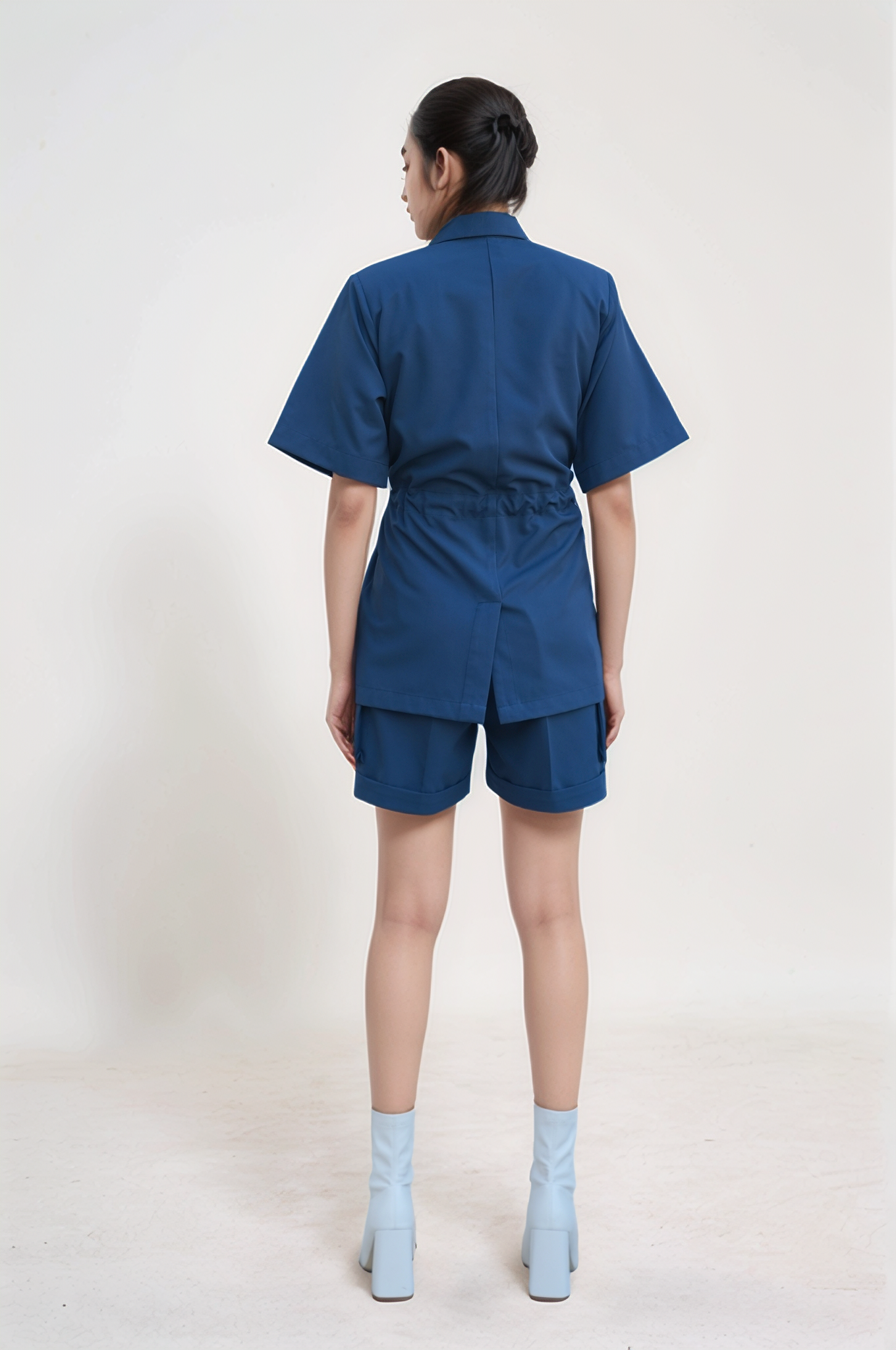 Blue Drawstring Safari Jacket