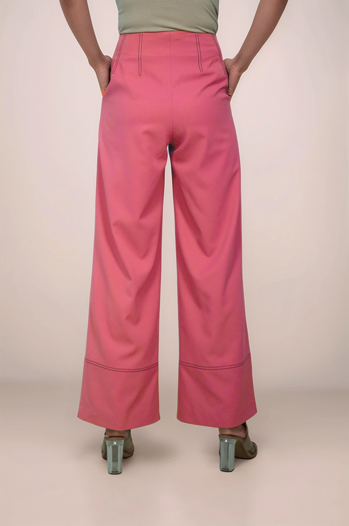 Coral Pink Straight Pants
