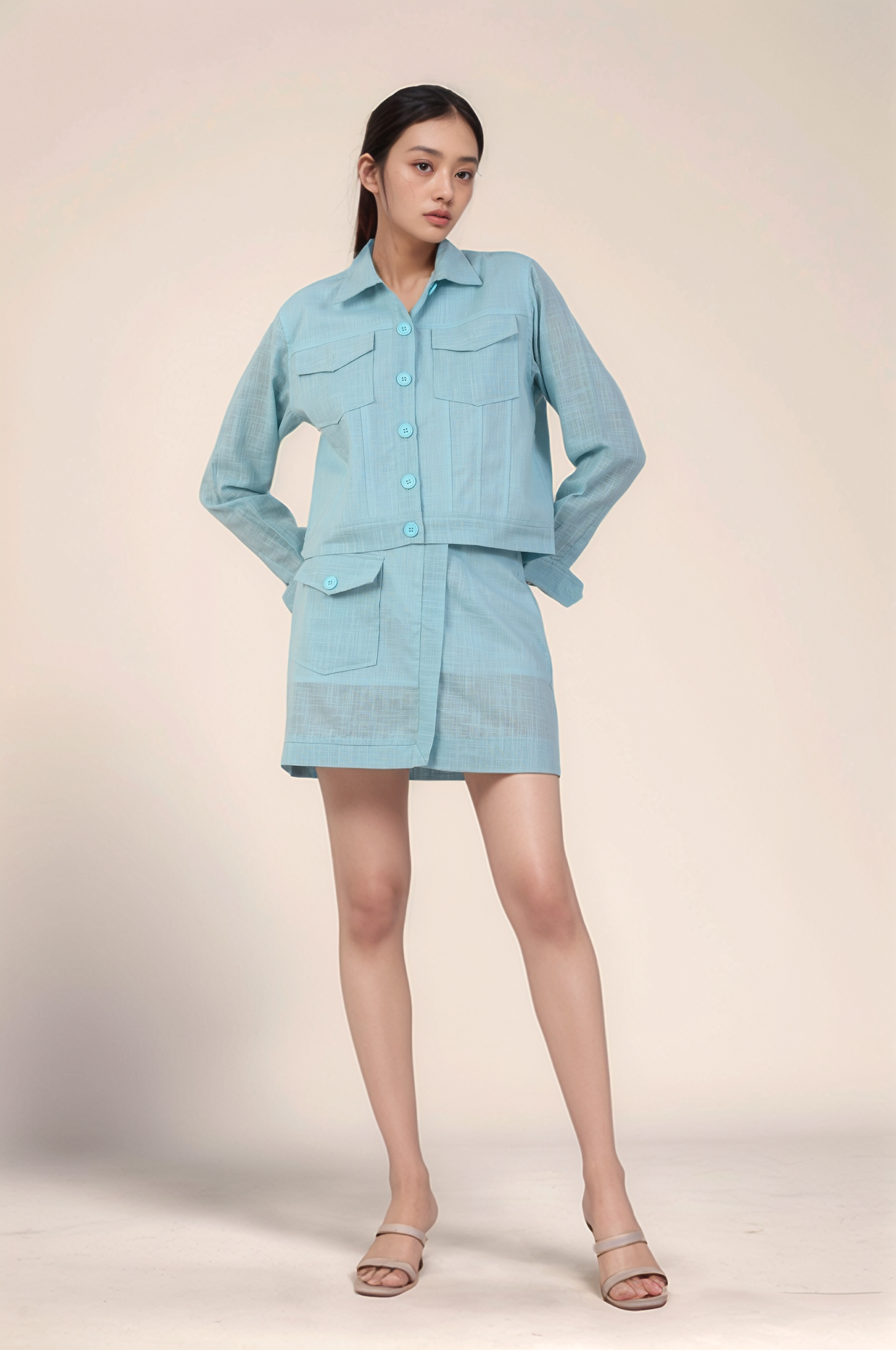 Powder Blue Casual Co-ord suit