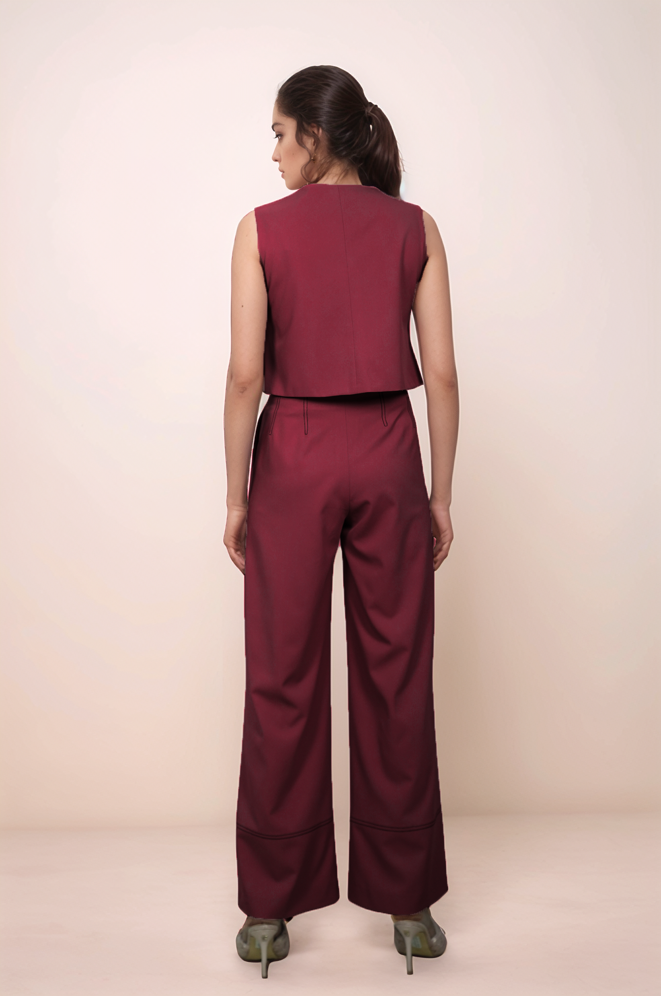 Maroon Straight Pants