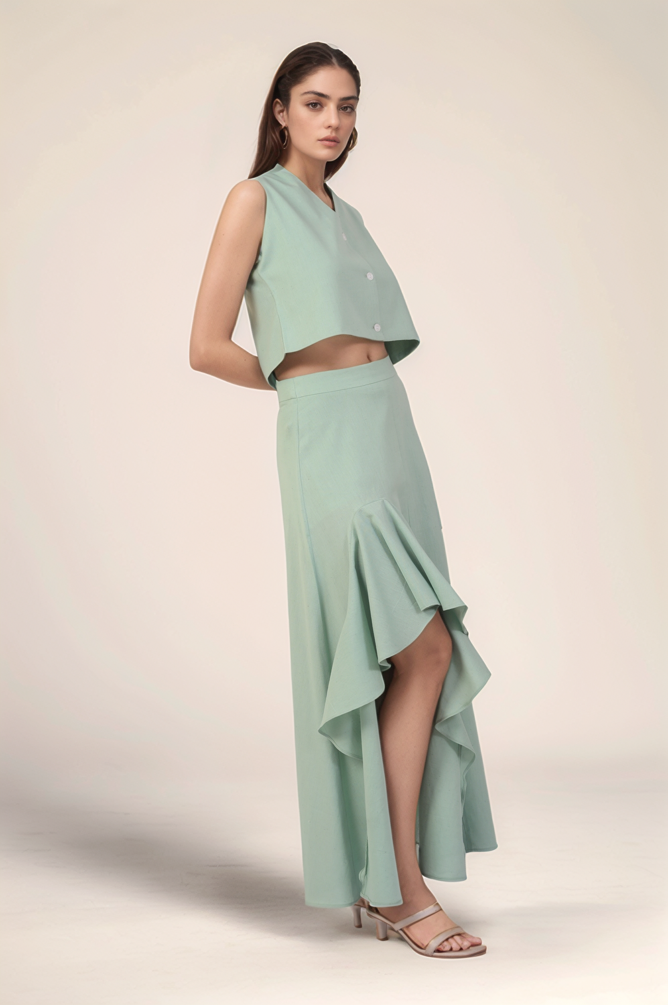 Pastel Green Cotton Waistcoat