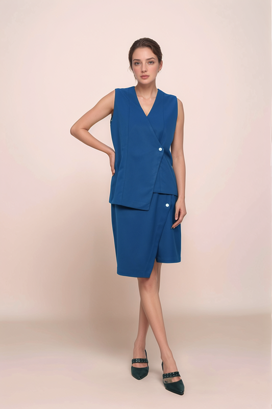 Cobalt Blue Overlapped Jacket