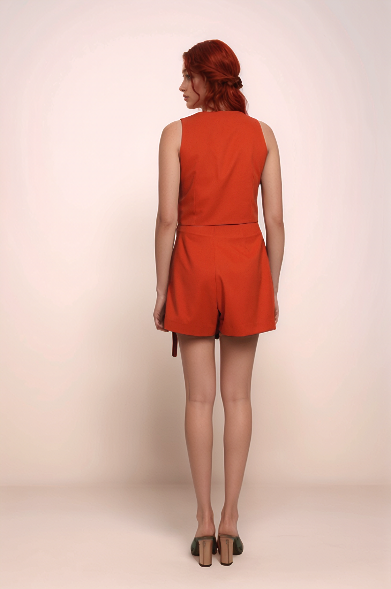 Orange Crop waistcoat-Skort Co-ord suit
