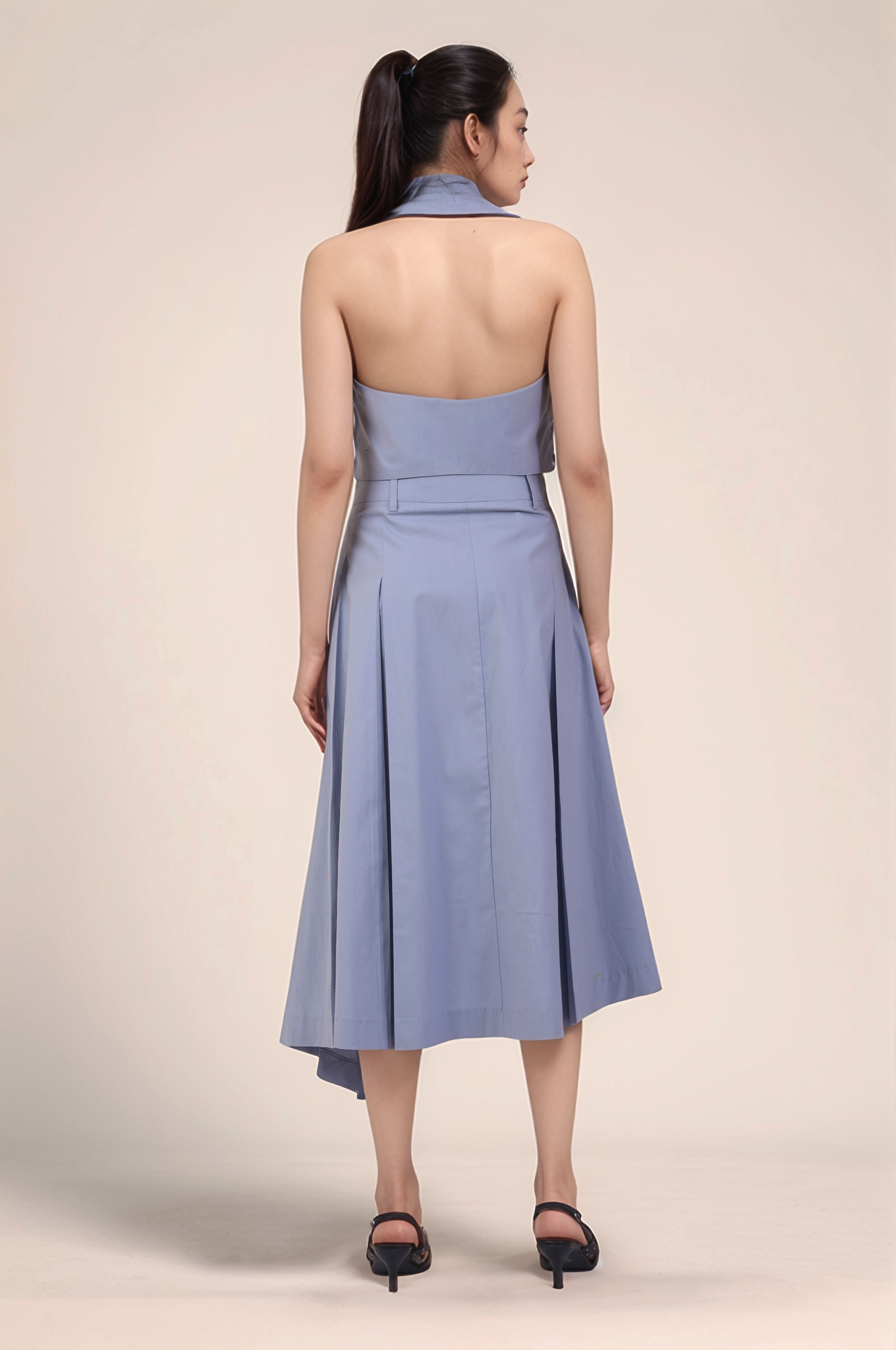 Cadet Grey Overlapped Skirt