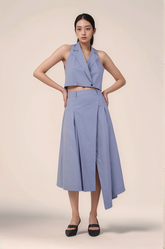 Cadet Grey Halter Jacket Co-ord suit