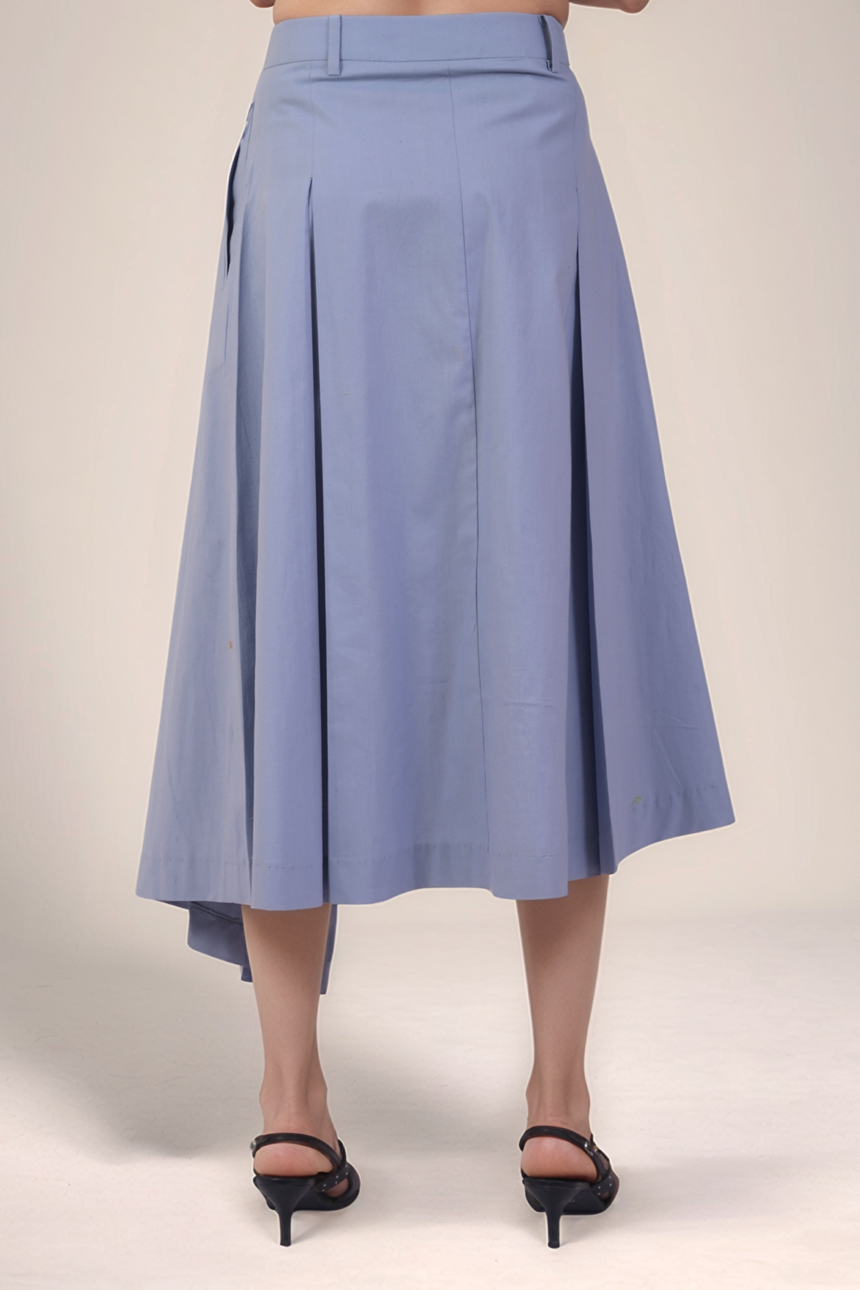 Cadet Grey Overlapped Skirt