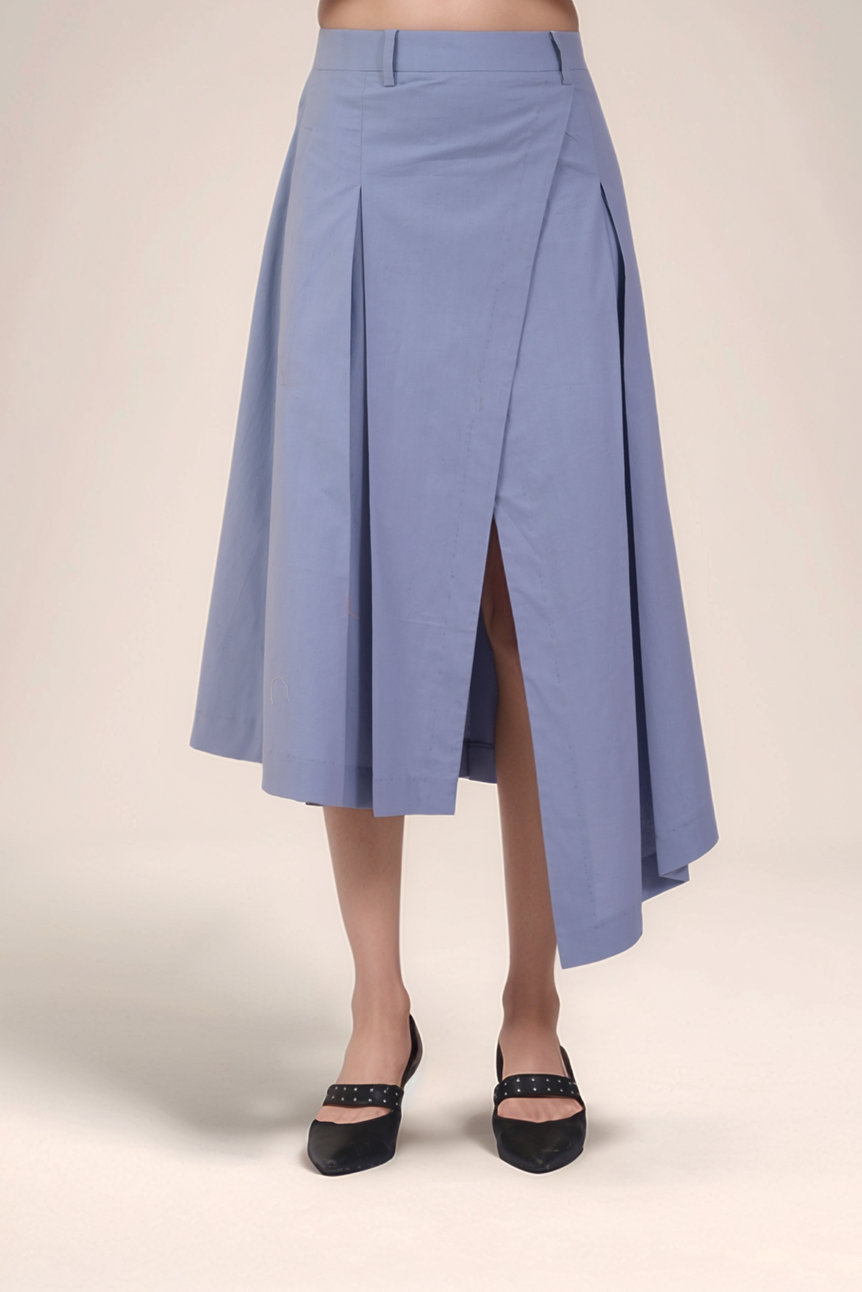 Cadet Grey Overlapped Skirt