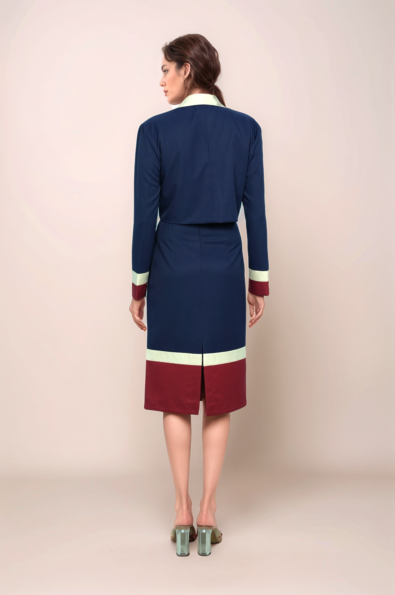 Navy Blue Broad Collar Jacket