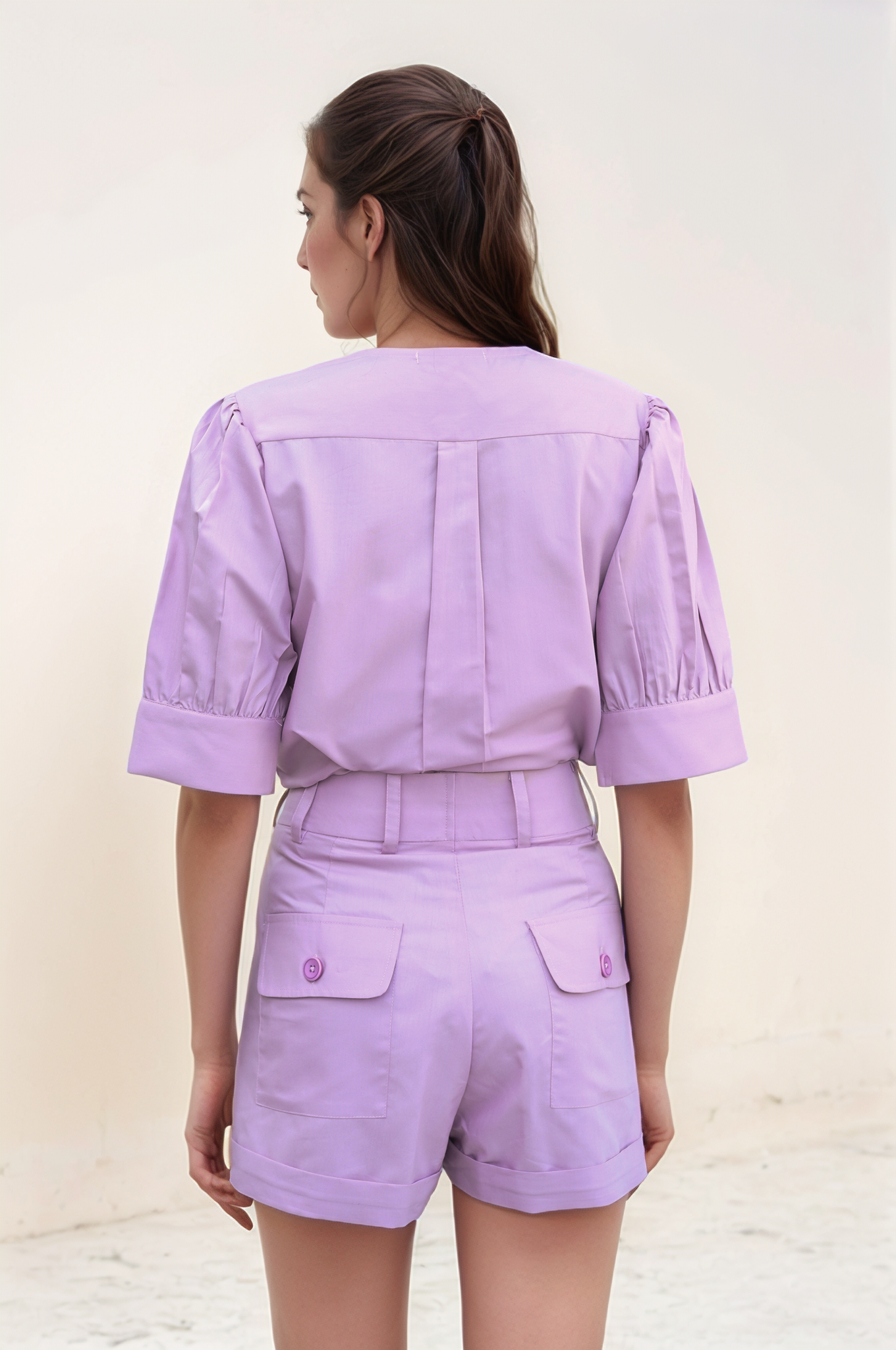 Pink Pleated Shorts