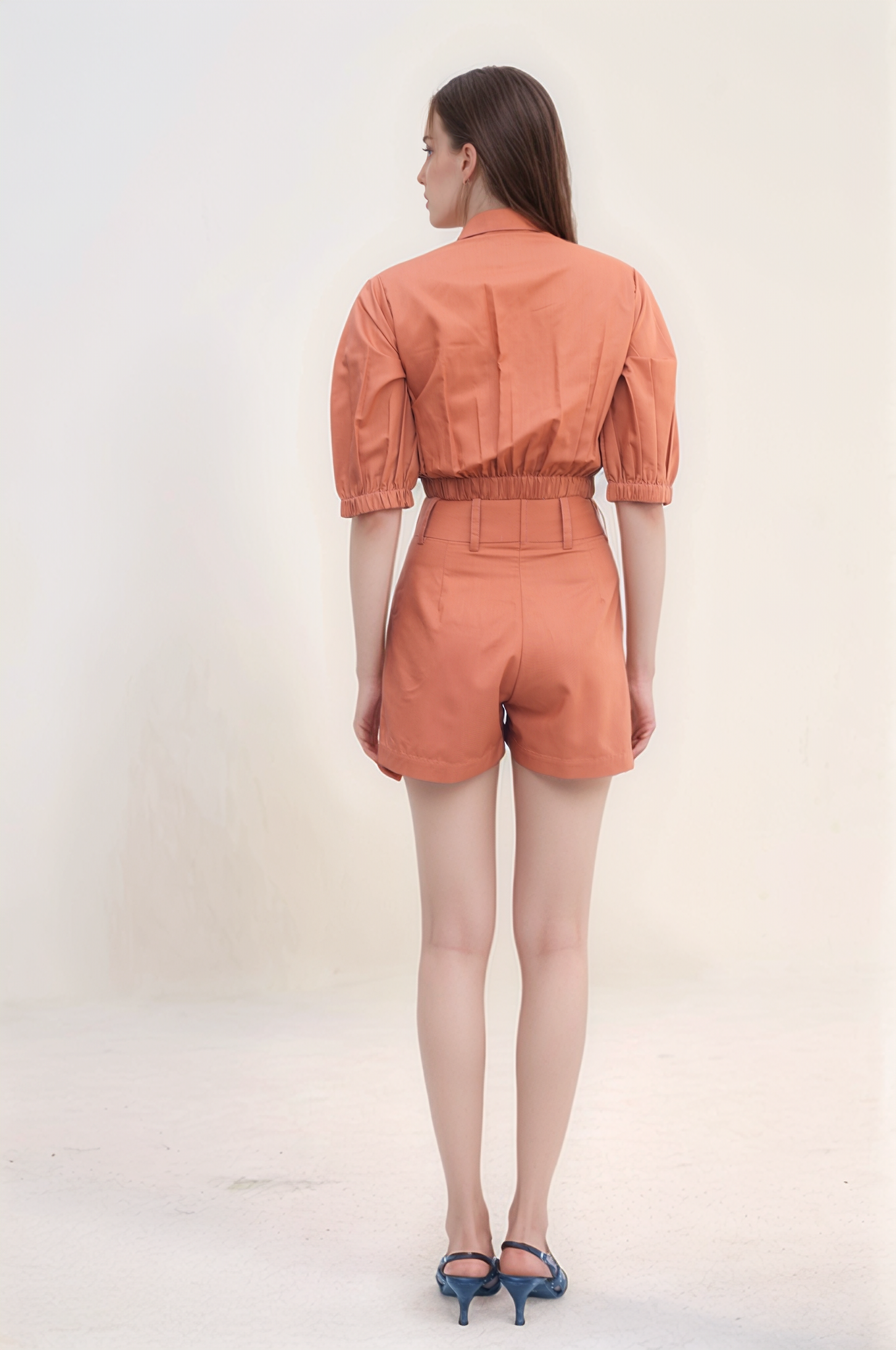 Rust Pleated Shorts