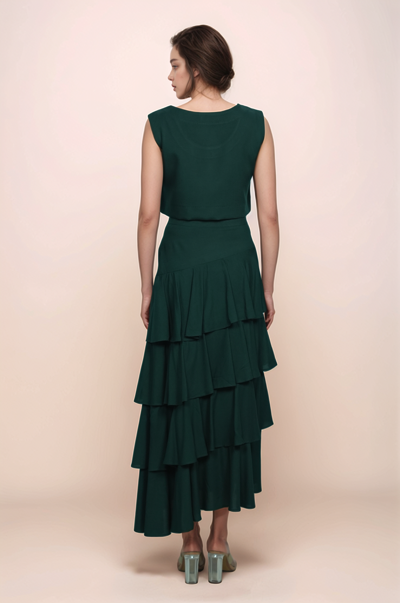 Green Cotton Crop Top