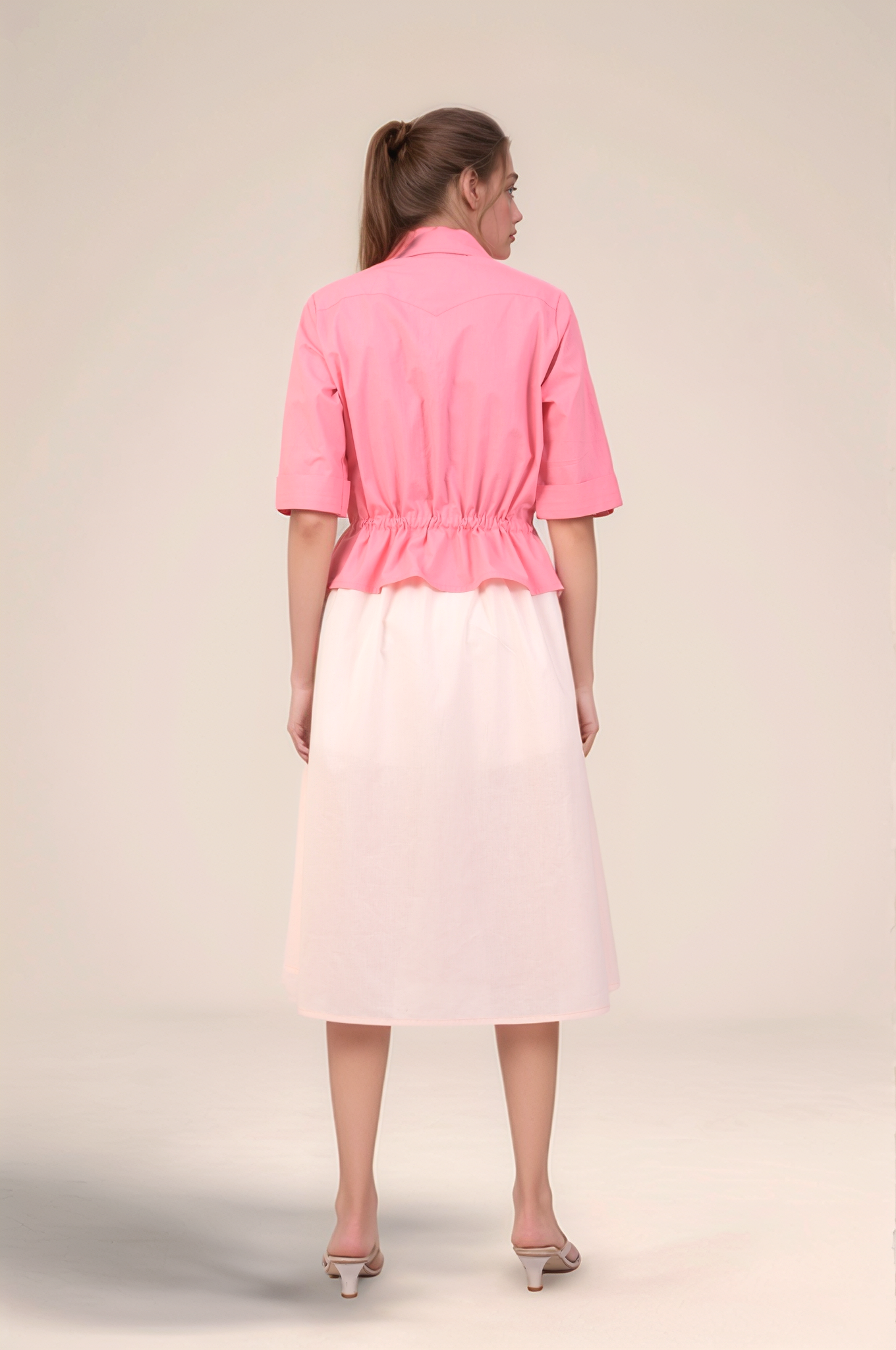 Pink Cotton Layered Dress