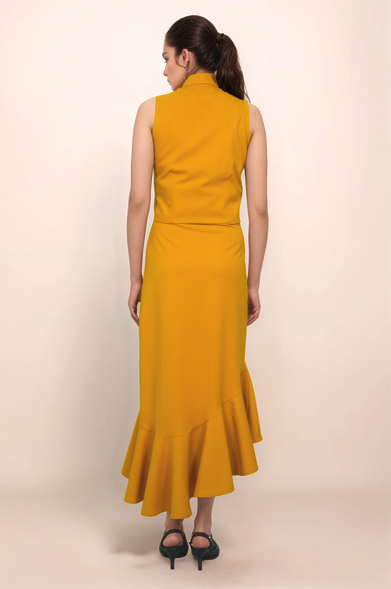 Turmeric Yellow Double Breasted Waistcoat Co-ord Suit