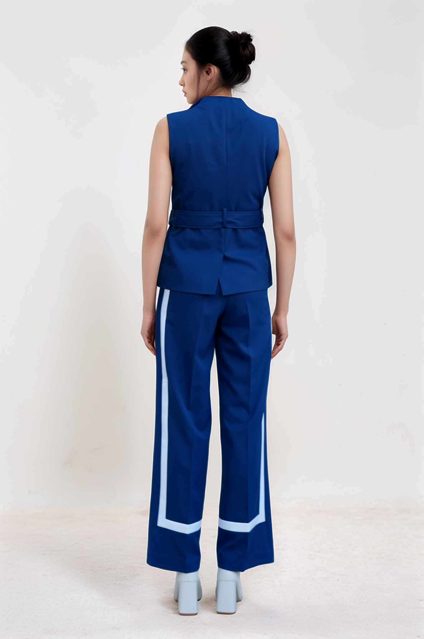 Cobalt Blue Long Collared Waistcoat Co-ord Suit