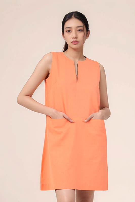 Pastel Orange Cotton Dress