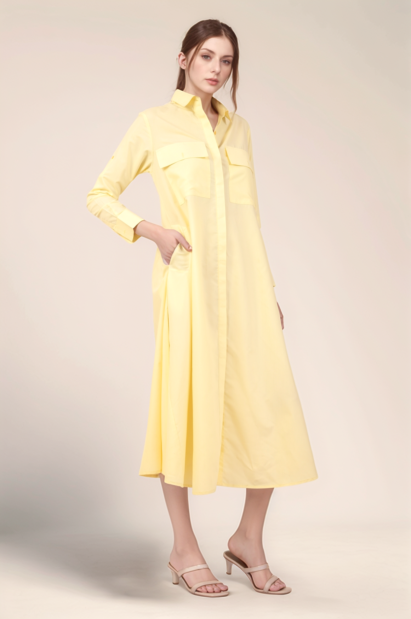 Pale Yellow Cotton Dress
